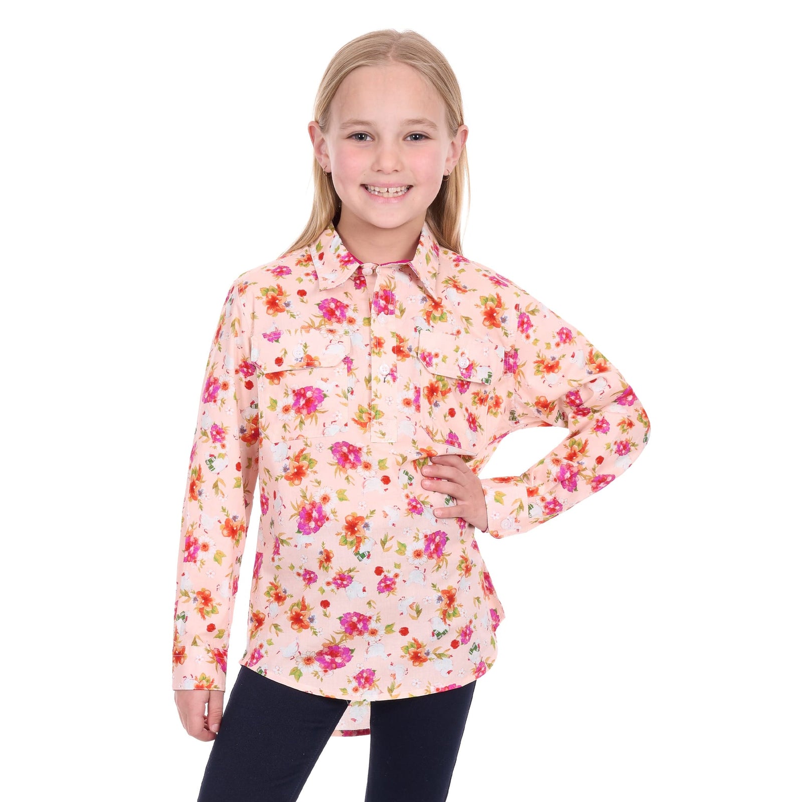Hard Slog Kid's Lilly 1/2 Placket L/S Shirt Hard Slog