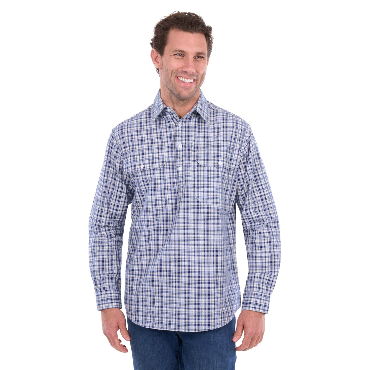 Hard Slog Men's Brooks 1/2 Placket Work Shirt Hard Slog