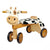I'm Toy Paddie Rider CalfieWooden toy cow with wheels on a white background 