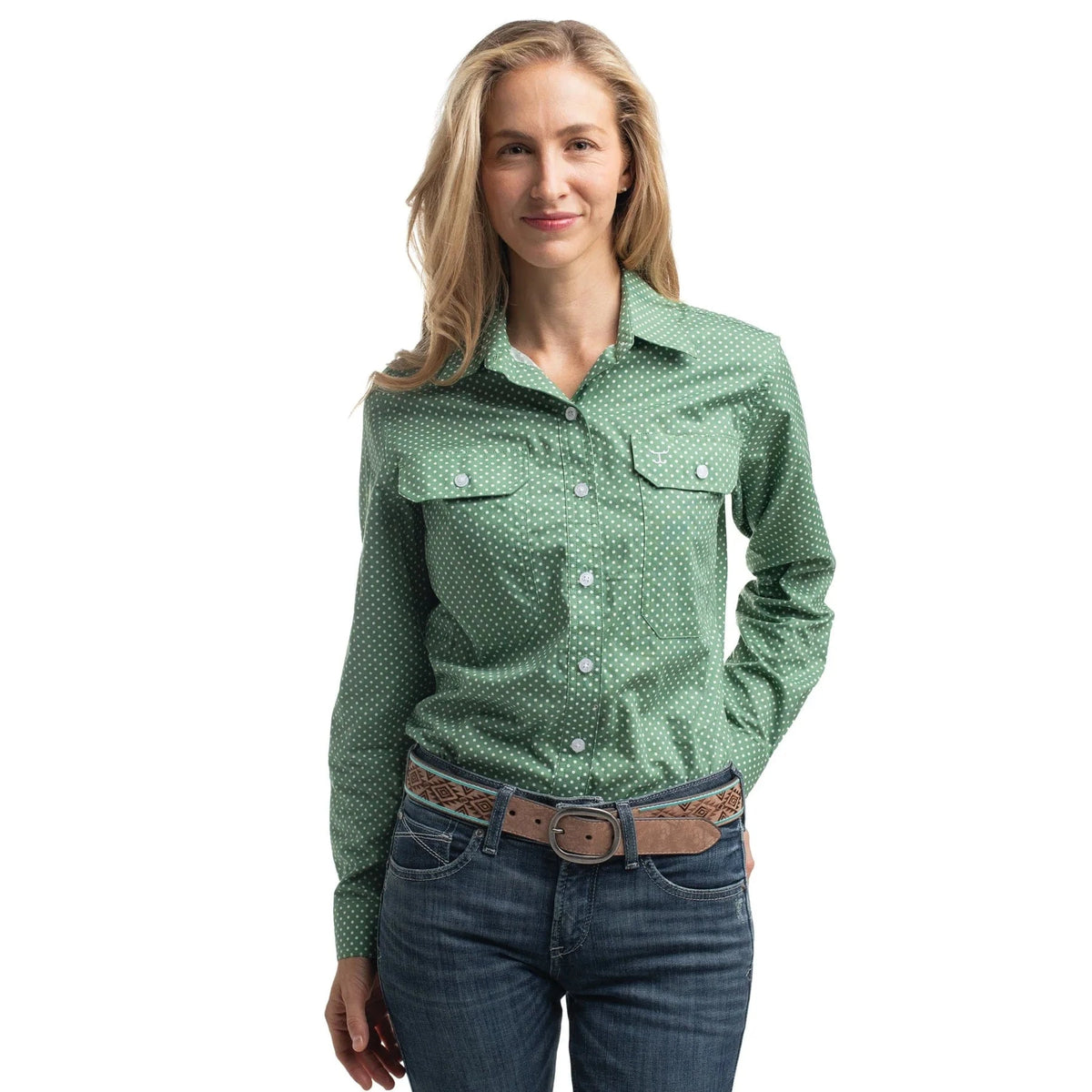 Just Country Women's Abbey Full Button Long Sleeve Workshirt Just Country