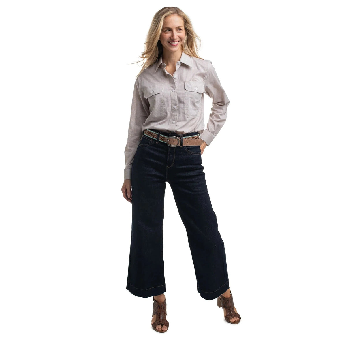 Just Country Women's Abbey Full Button Long Sleeve Workshirt Just Country