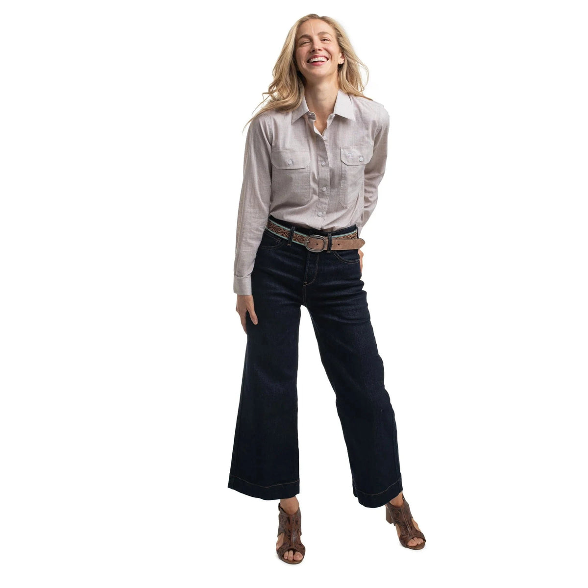 Just Country Women's Abbey Full Button Long Sleeve Workshirt Just Country