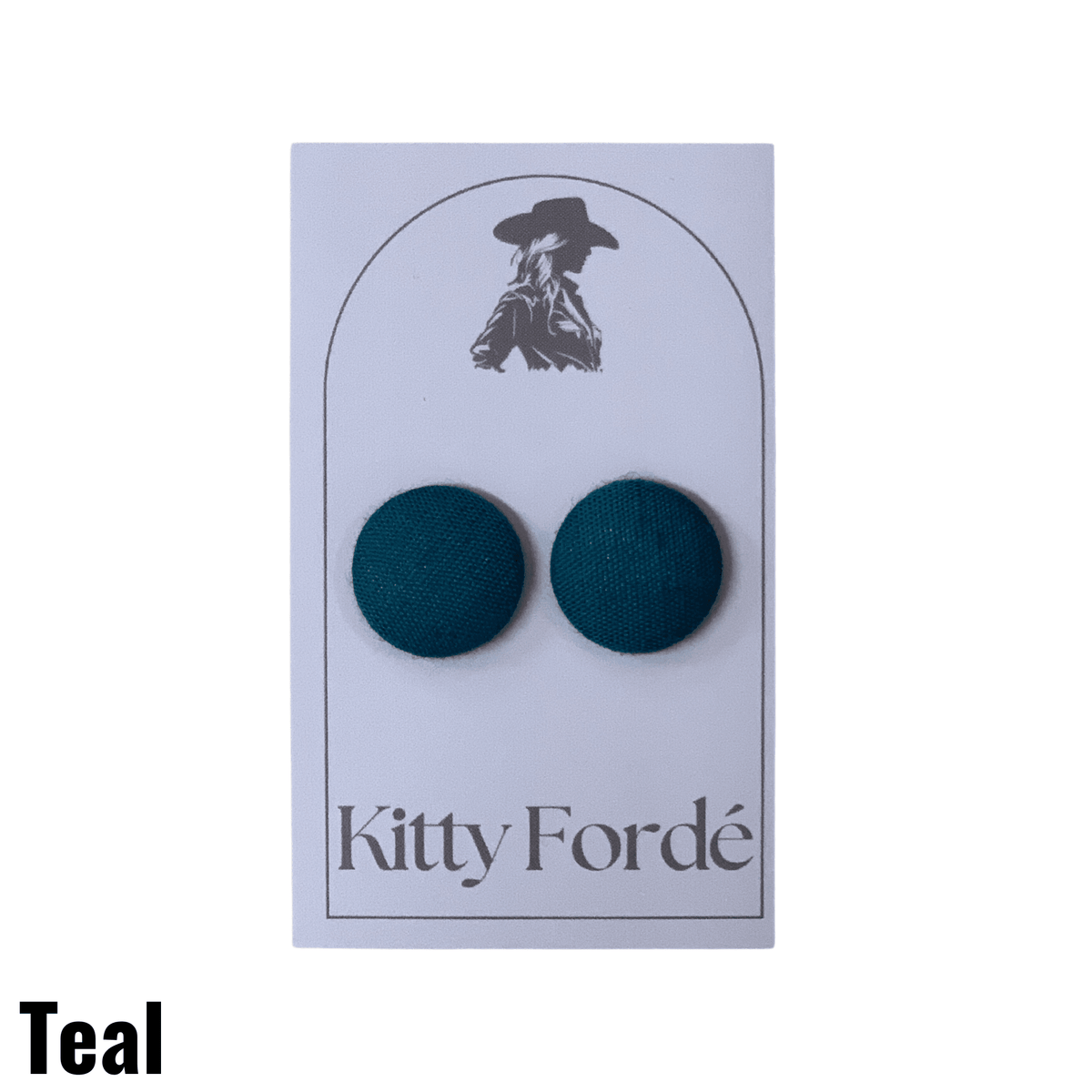 Kitty Fordè Button Earrings Kitty Fordè KFTEAL