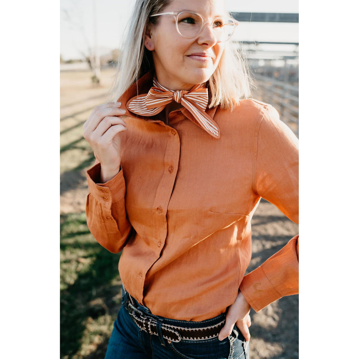 Kitty Fordè Camilla Plain Linen Long Sleeve Shirt Kitty Fordè
