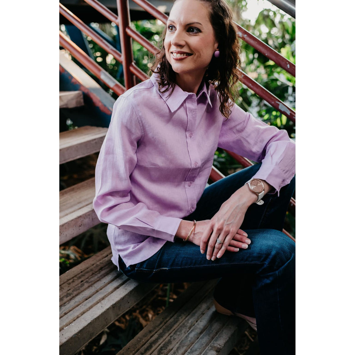 Kitty Fordè Grace Plain Linen Long Sleeve Shirt Kitty Fordè