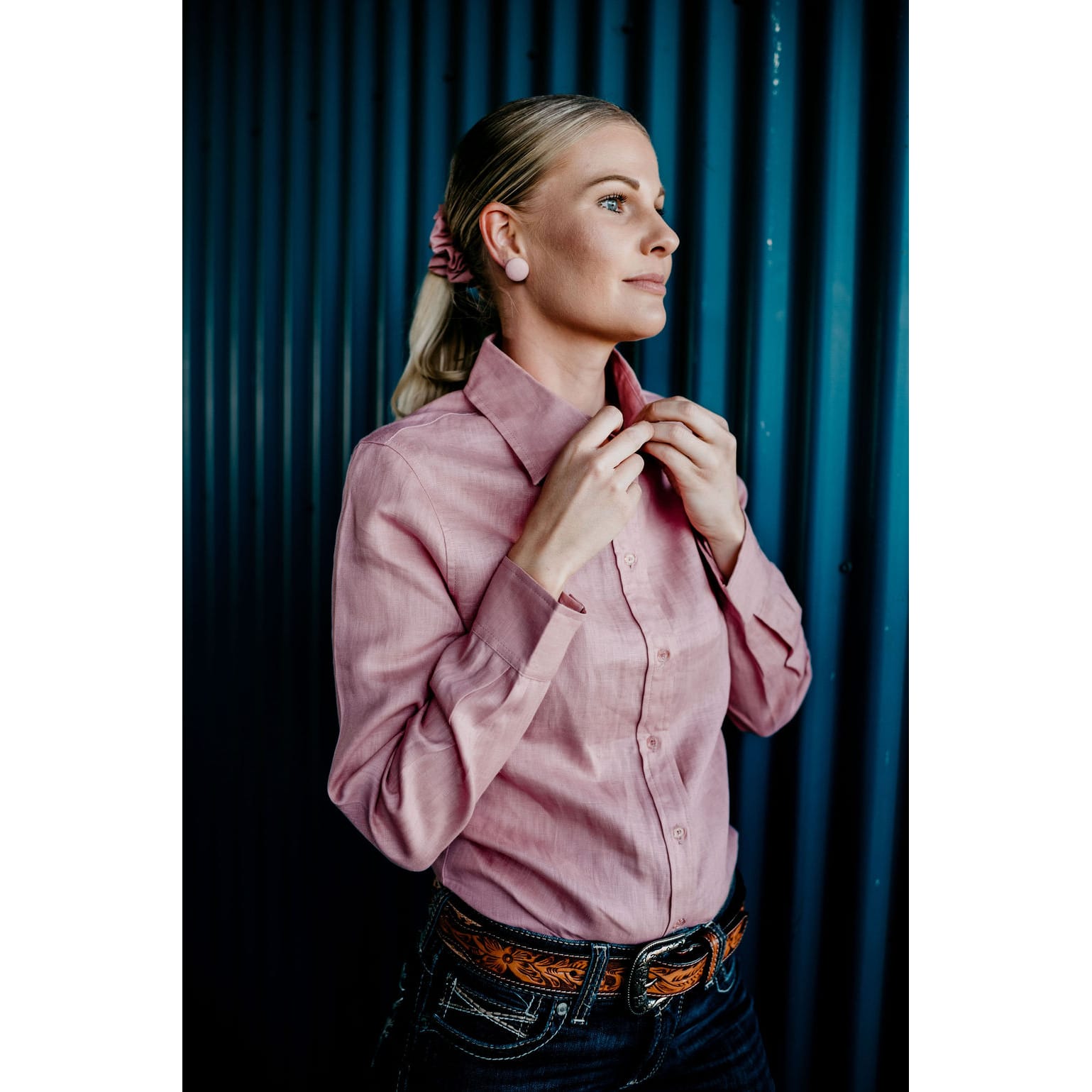 Kitty Fordè Melissa Plain Linen Long Sleeve Shirt Kitty Fordè