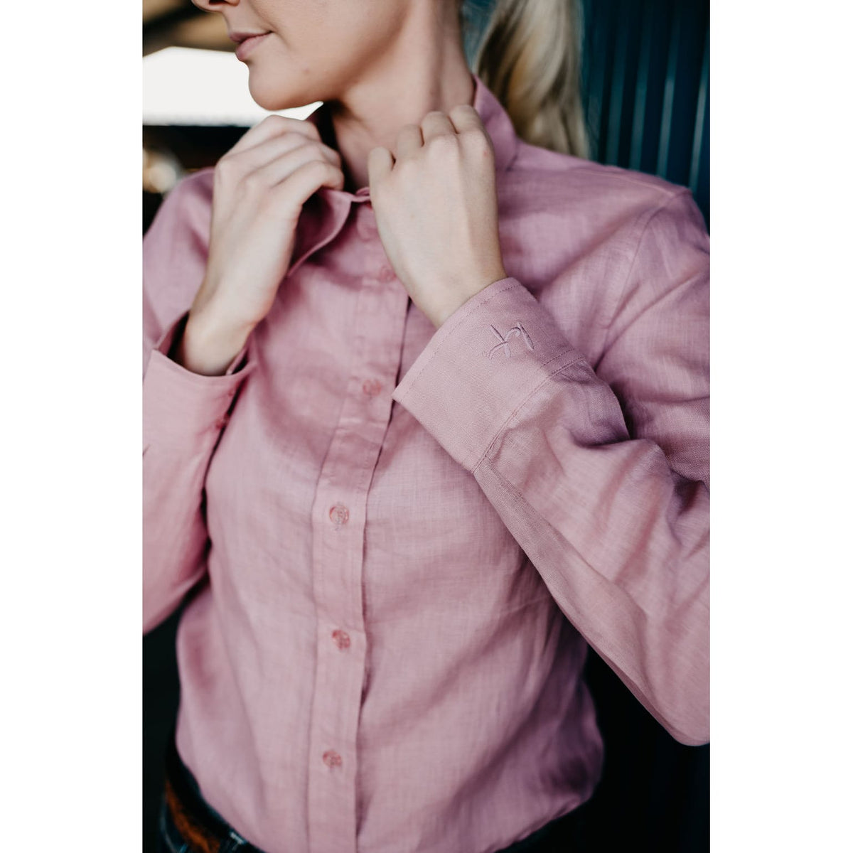 Kitty Fordè Melissa Plain Linen Long Sleeve Shirt Kitty Fordè
