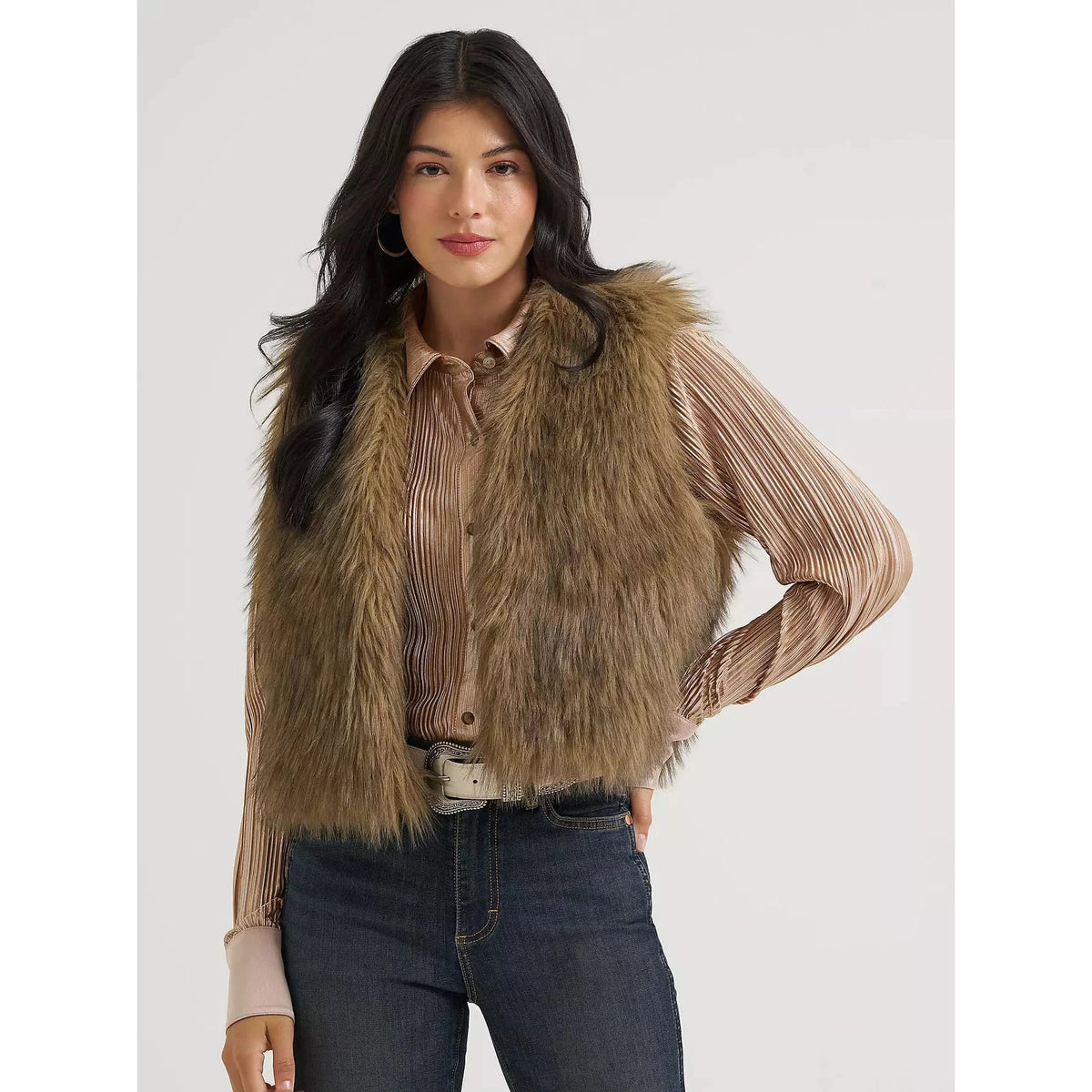 Lainey Wilson x Wrangler Faux Fur Vest Wrangler