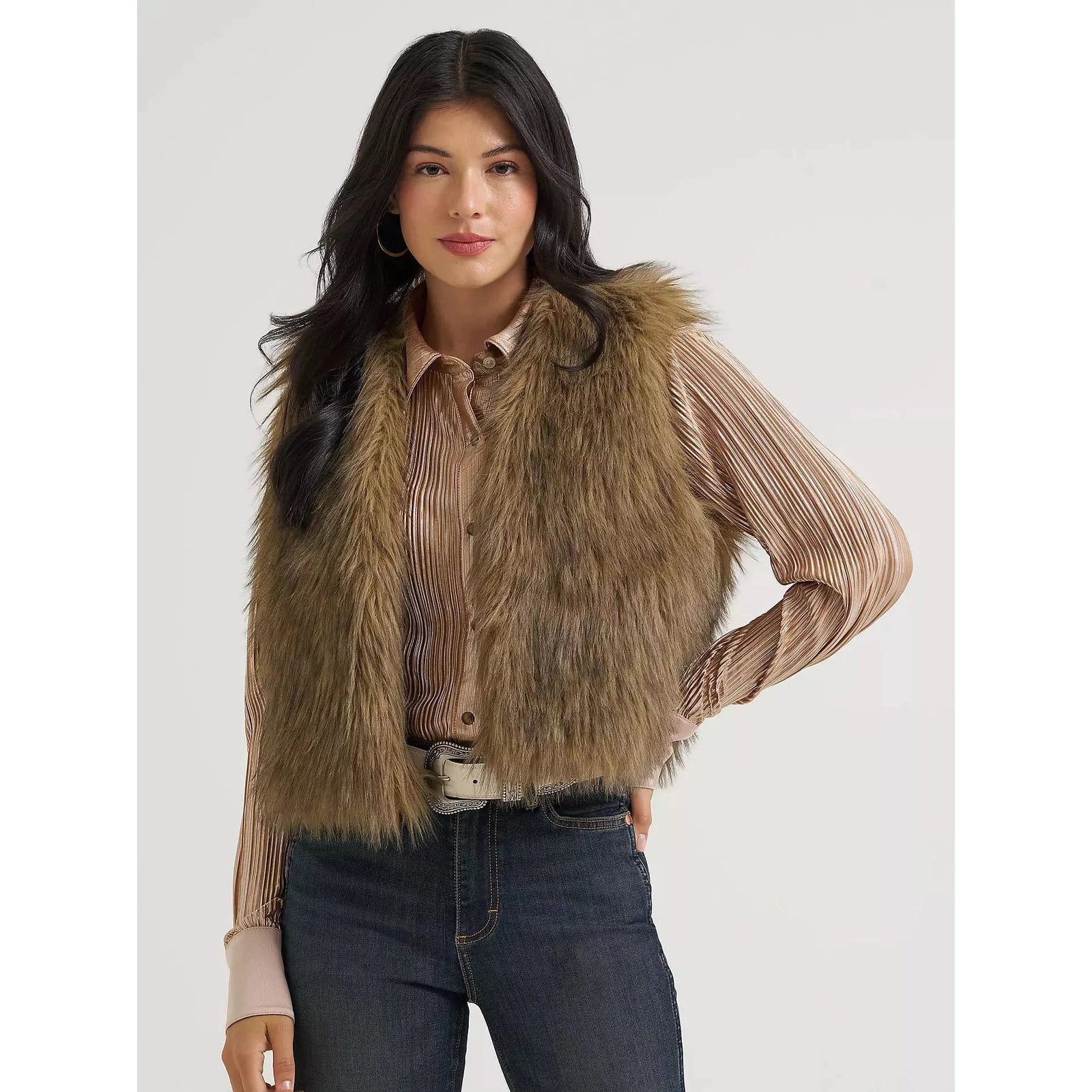Lainey Wilson x Wrangler Faux Fur Vest Wrangler