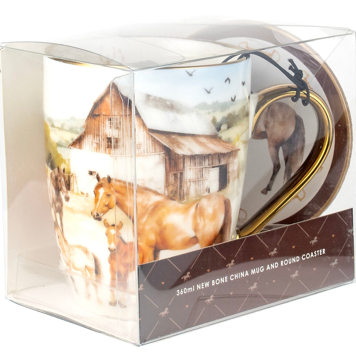 Landmark Gifts Horses Farm Mug and Coaster Gift Set Landmark Gifts
