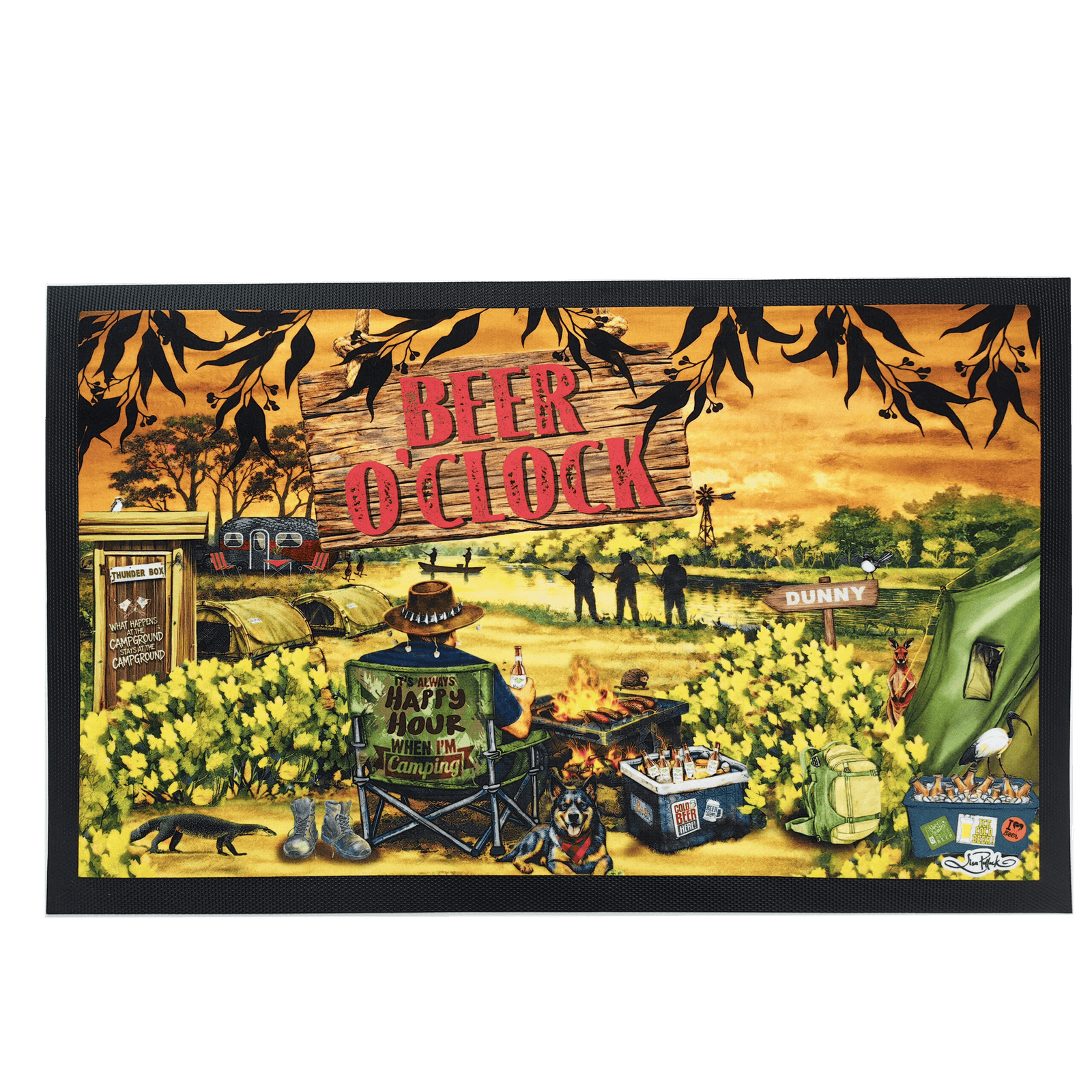 Lisa Pollock Beer O'Clock Camp Mat Lisa Pollock