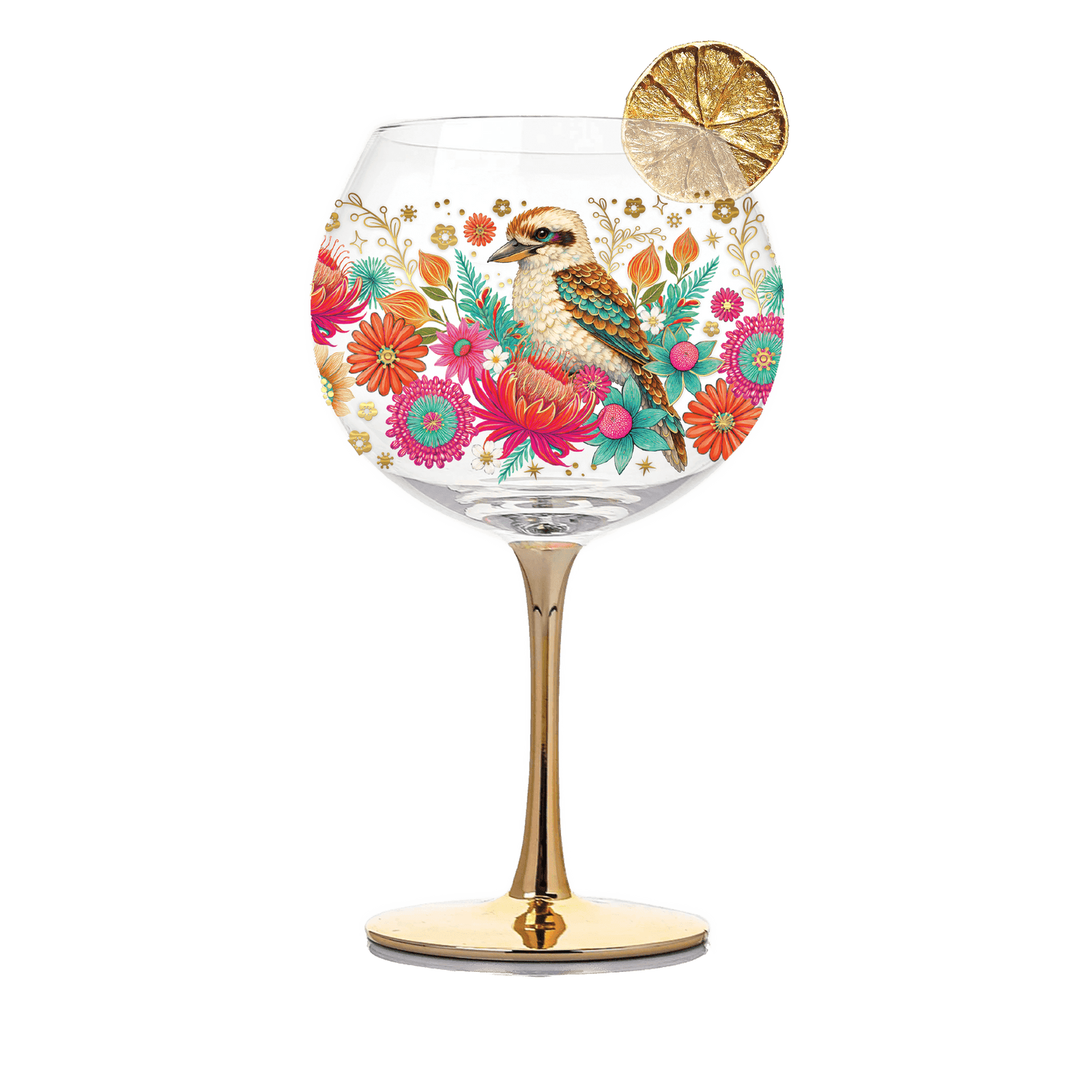 Lisa Pollock - Brilliant Kookaburra Golden Glamour Cocktail Glass Lisa Pollock