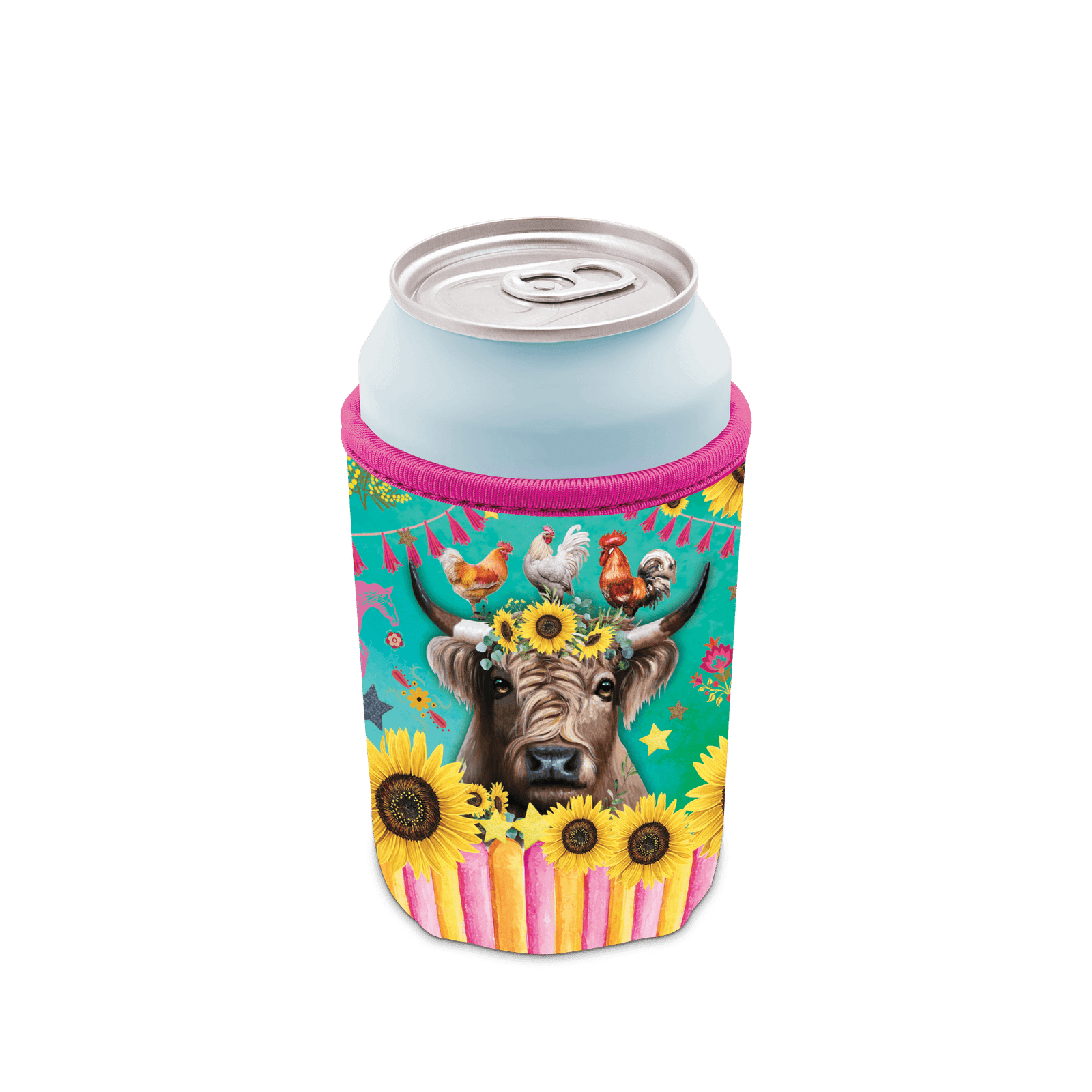 Lisa Pollock Carnival Cow Can Cooler Lisa Pollock