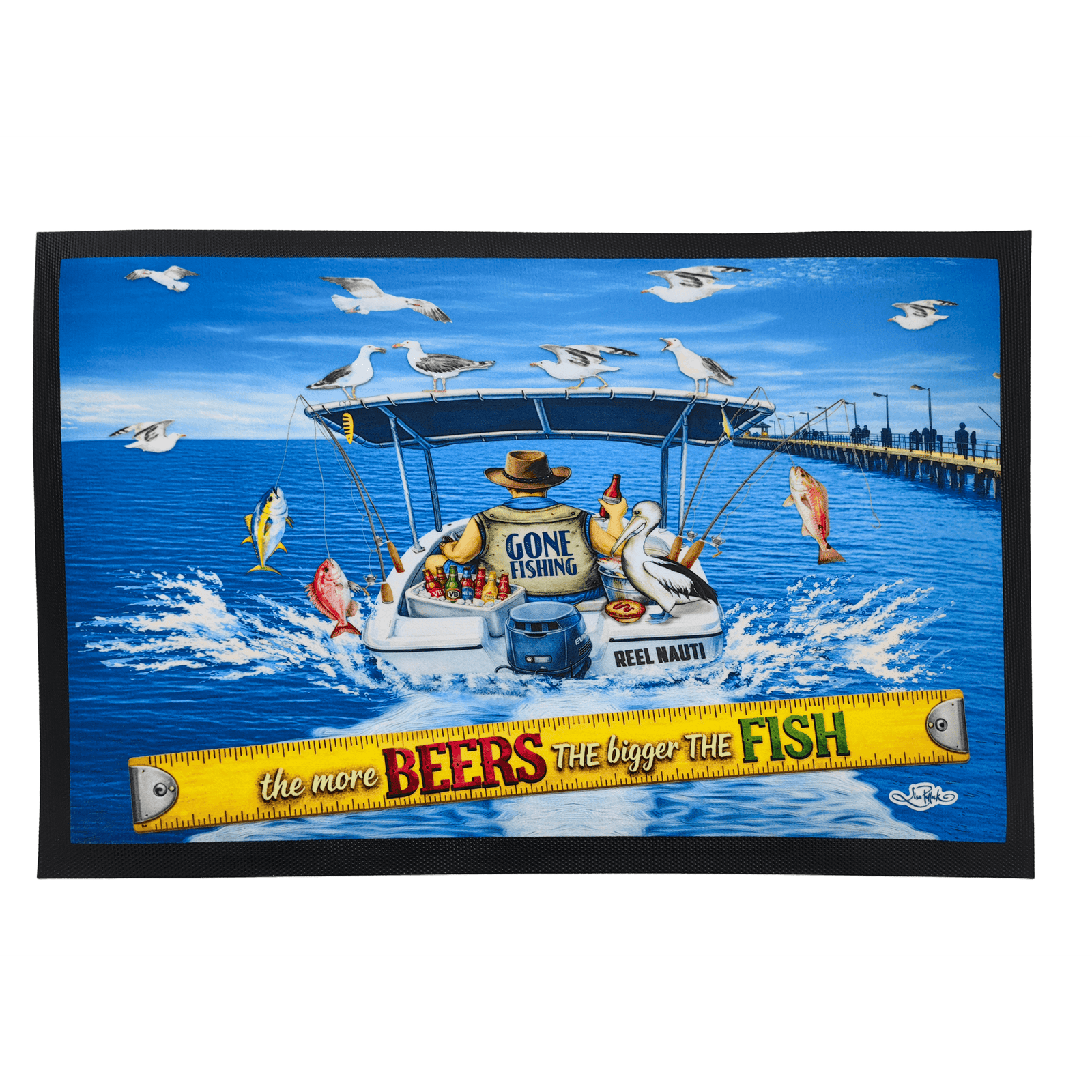 Lisa Pollock Fishing & Beer Camp Mat Lisa Pollock