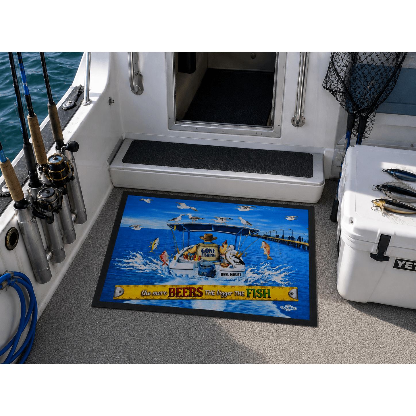 Lisa Pollock Fishing & Beer Camp Mat Lisa Pollock