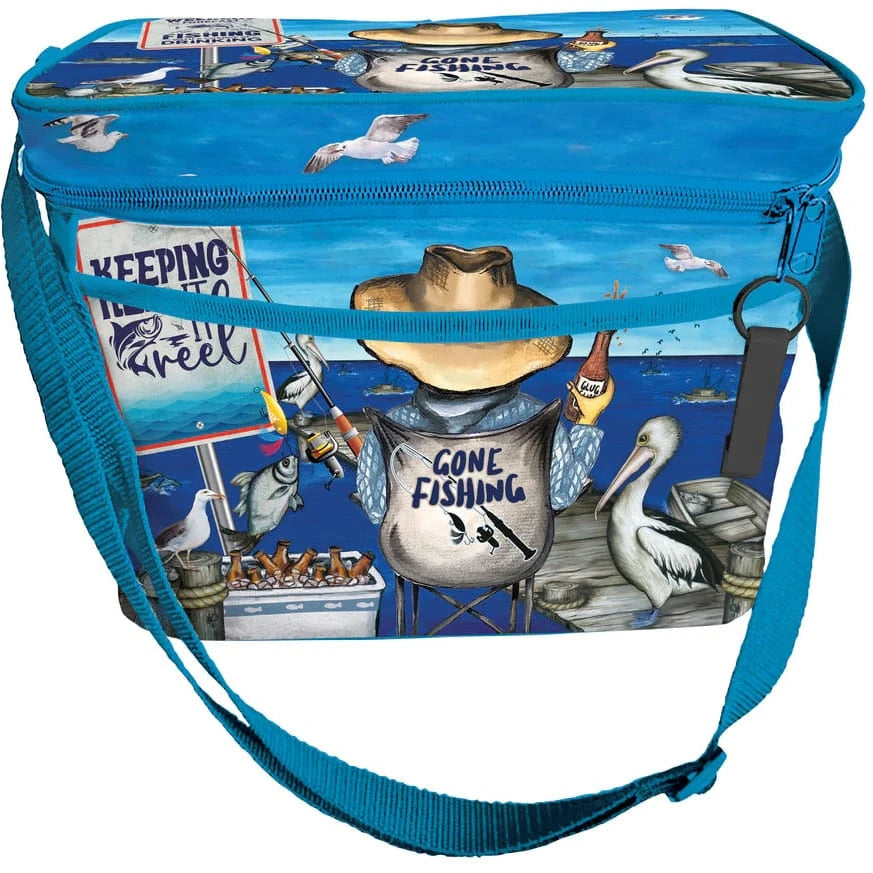 Lisa Pollock Gone Fishing Insulated Cooler Bag Lisa Pollock