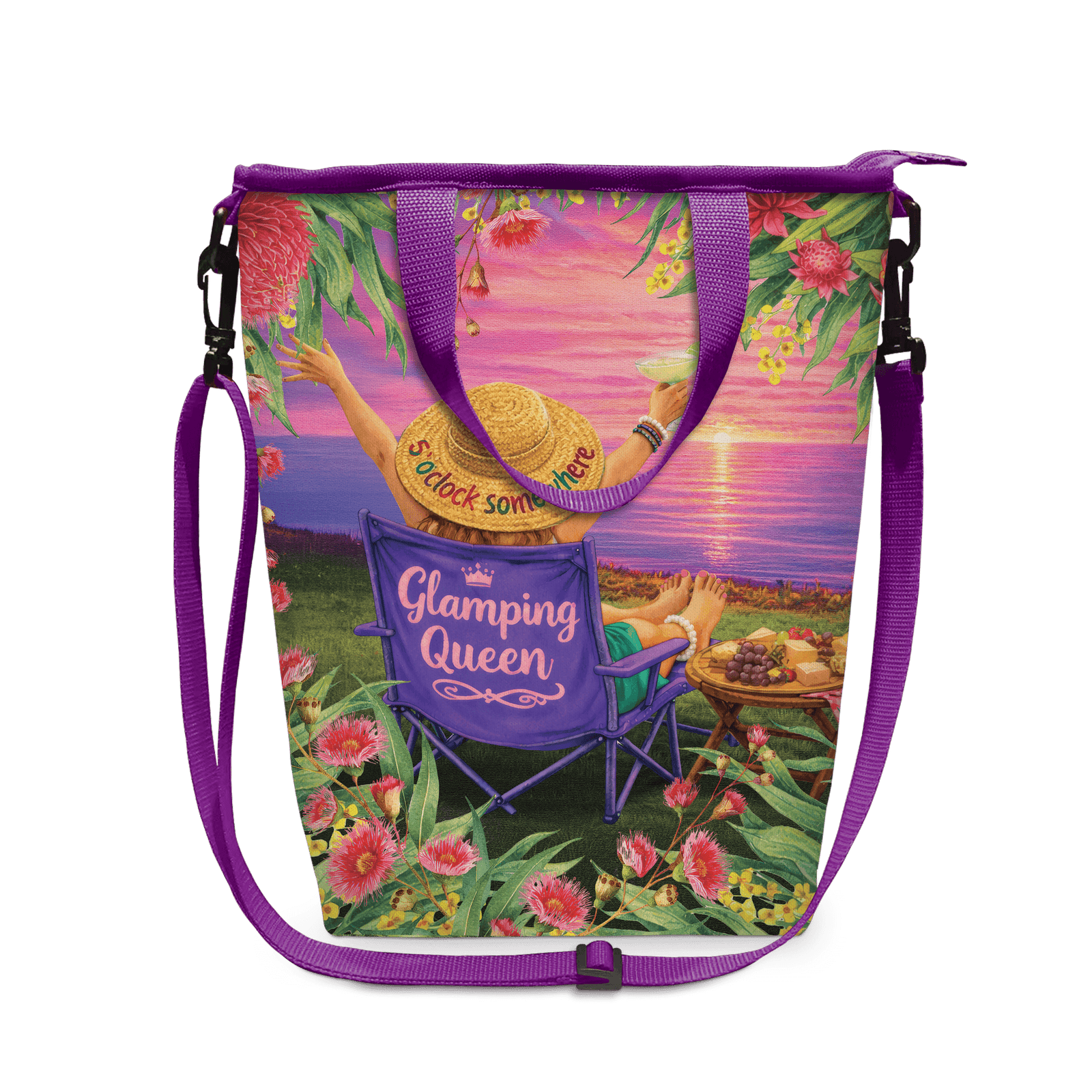 Lisa Pollock Insulated Cooler Bag -Glamping Queen Rules Lisa Pollock