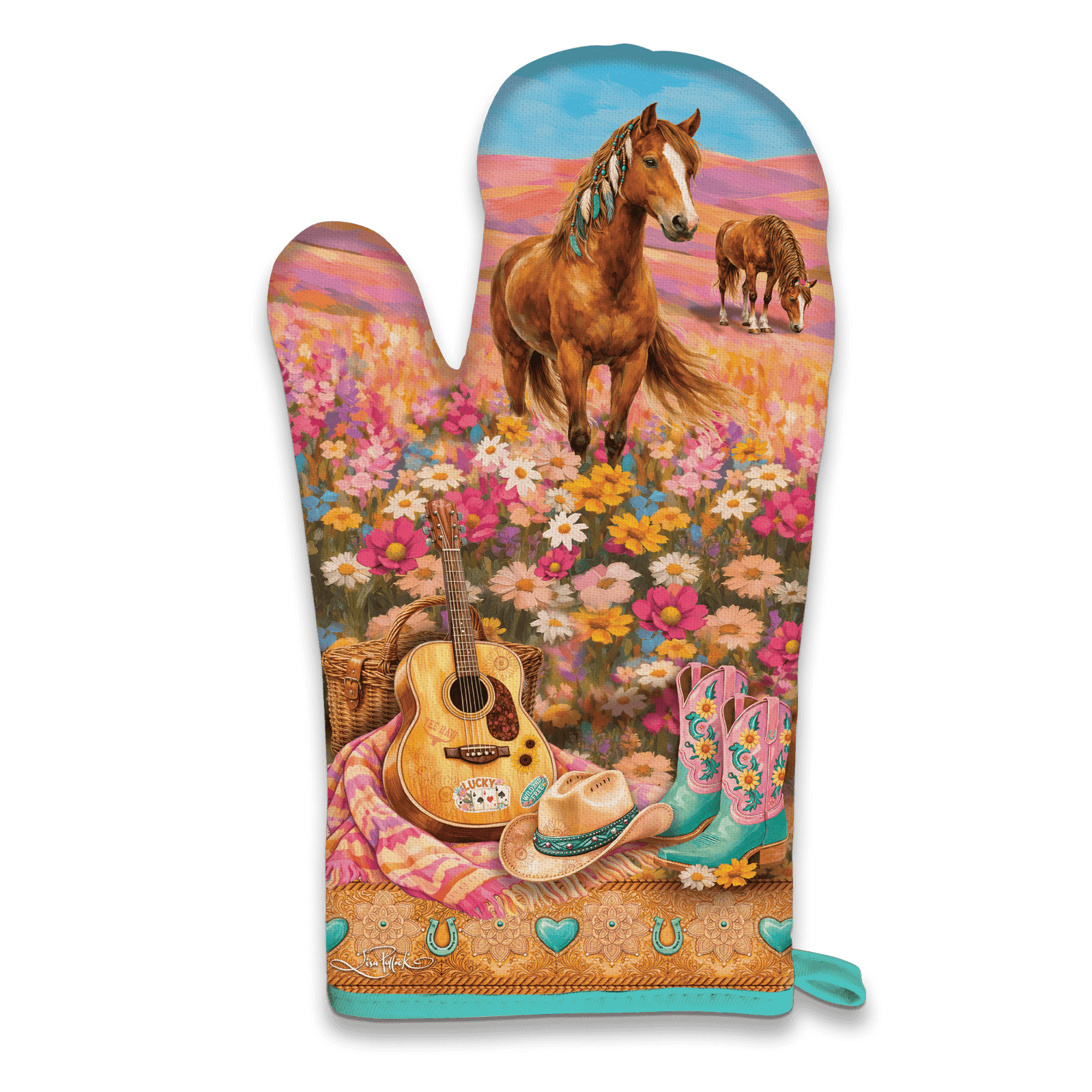 Lisa Pollock Oven Mitt & Pot Holder - Lucky Country Lisa Pollock