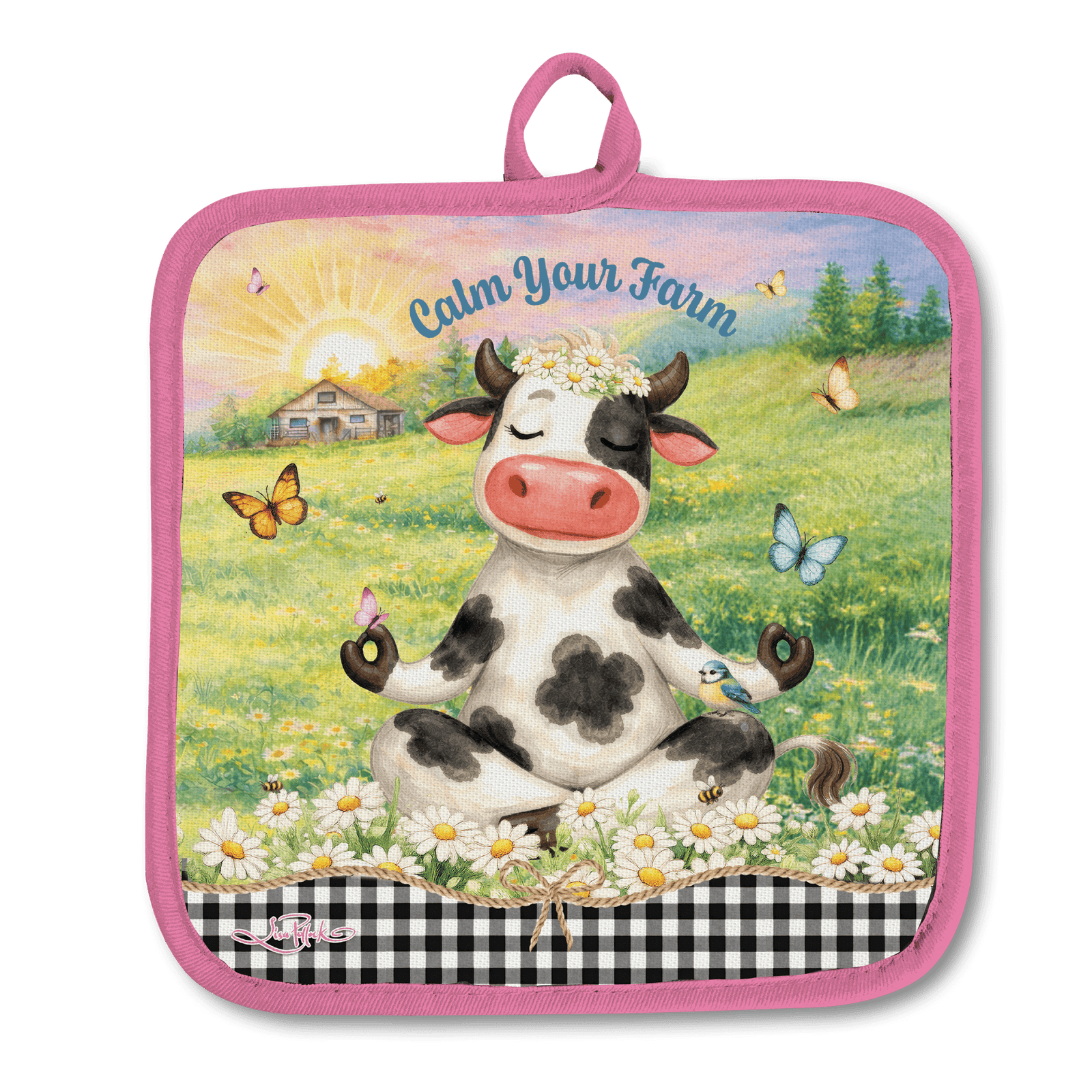 Lisa Pollock Oven Mitt & Pot Holder Set - Calm Your Farm Lisa Pollock