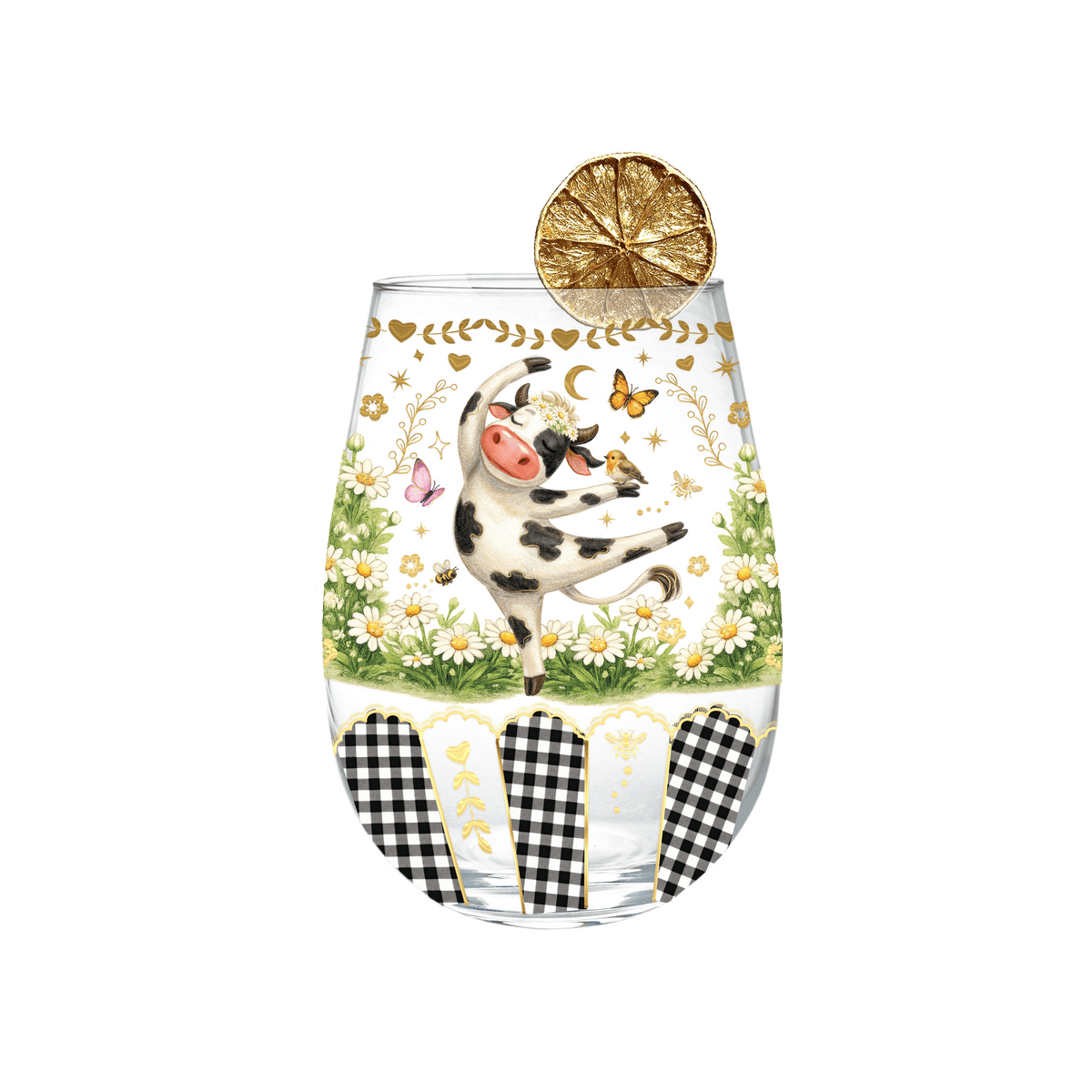 Lisa Pollock Stemless Glass - Calm Your Farm Lisa Pollock