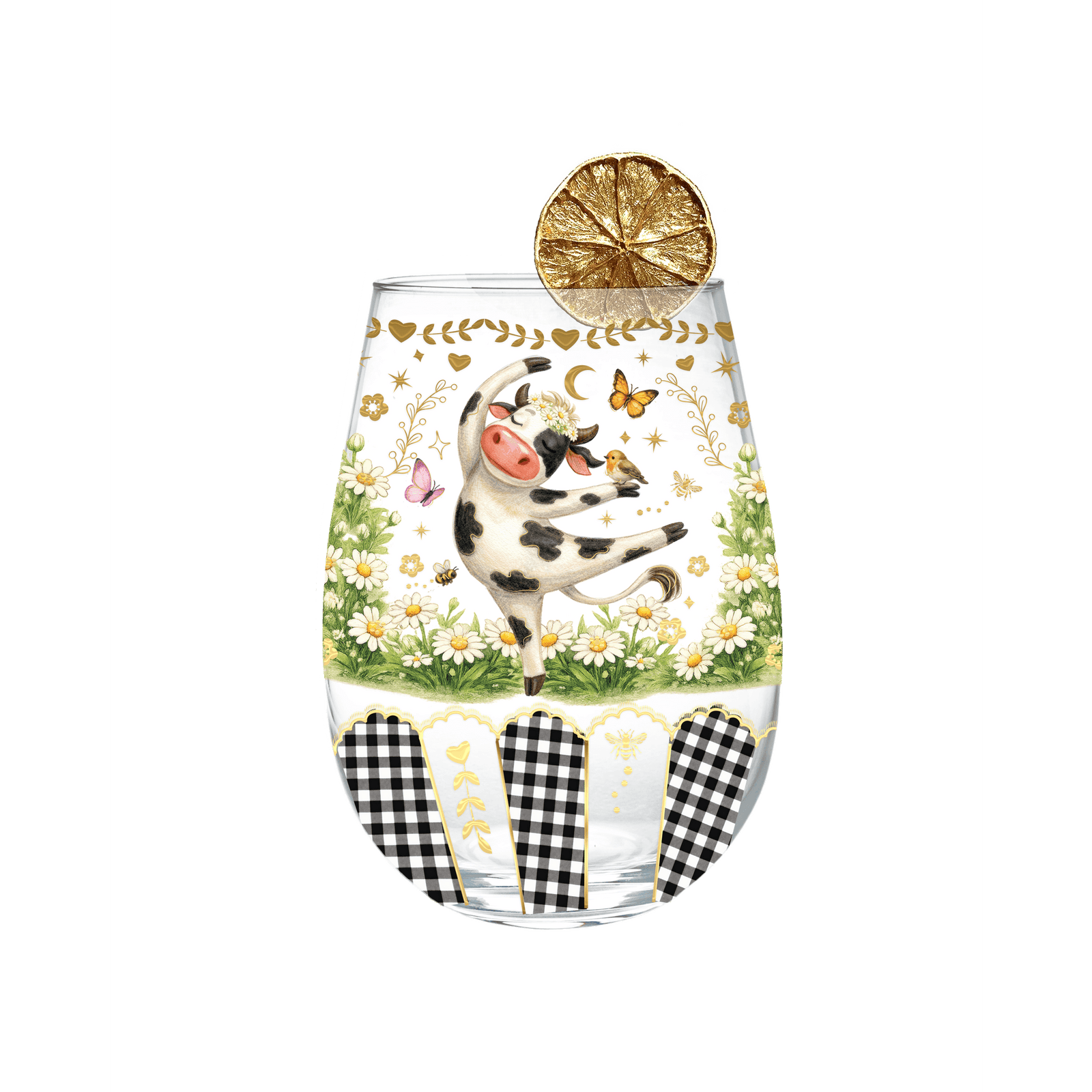 Lisa Pollock Stemless Glass - Calm Your Farm Lisa Pollock