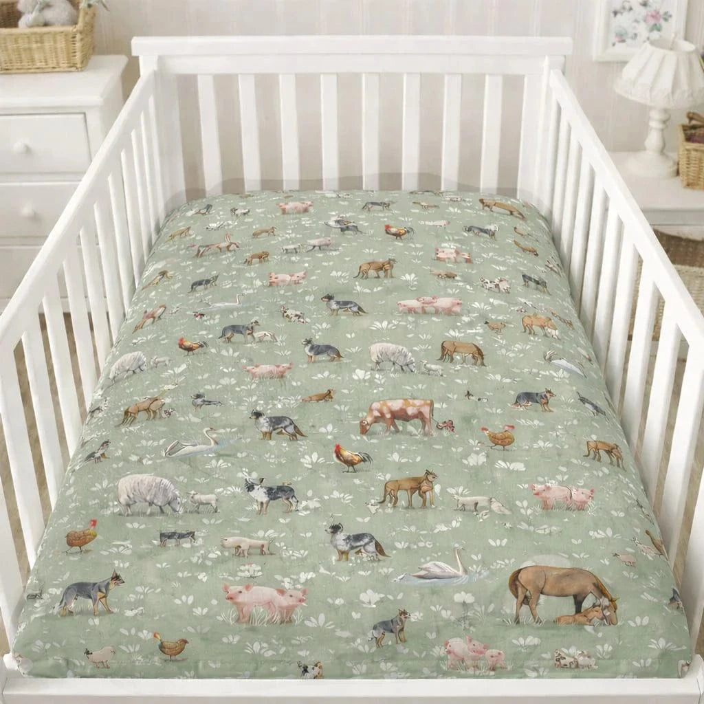 Little Windmill Country Outback Fitted Cot Sheet Little Windmill Co