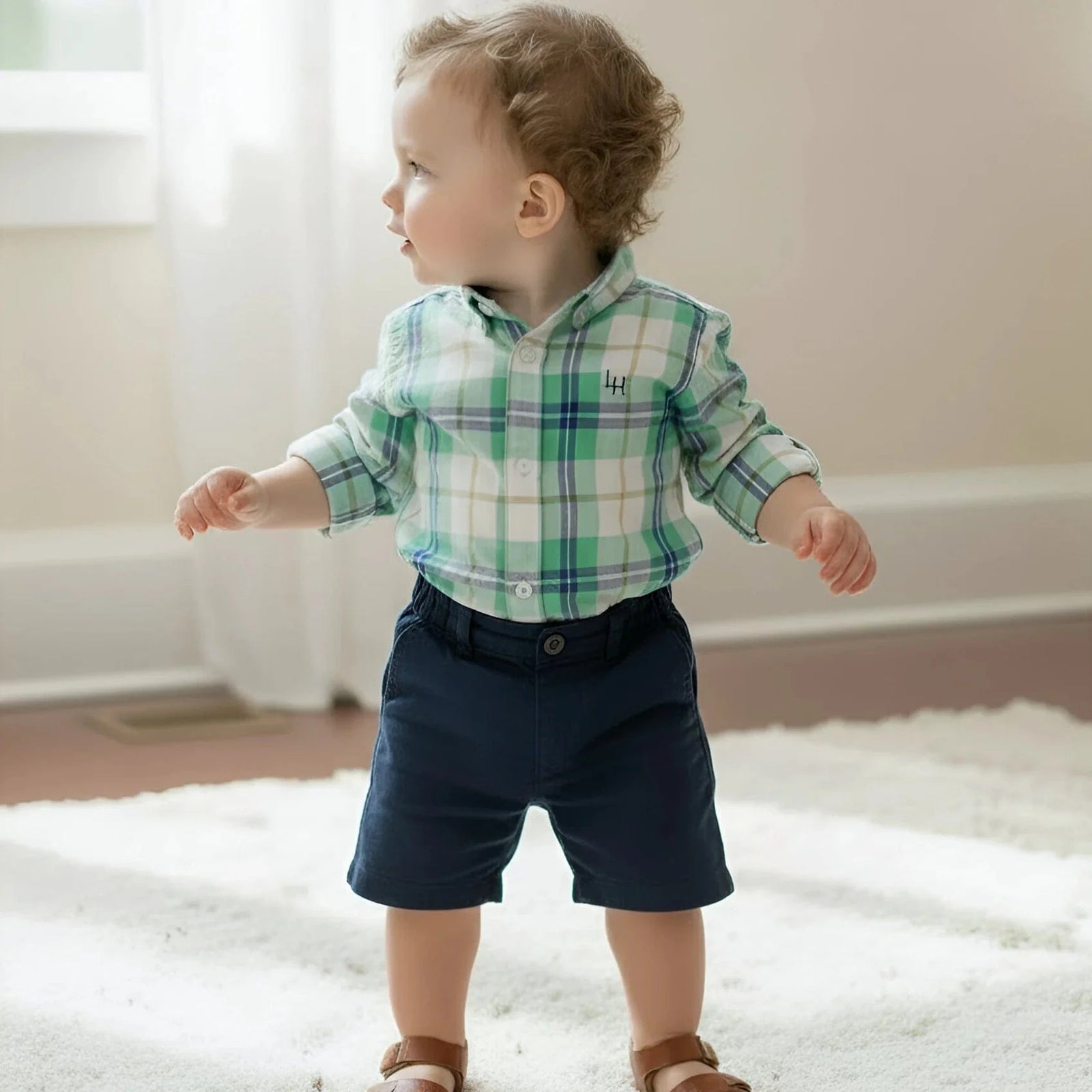 Love Henry Baby Boy's Dress Shirt Romper Love Henry