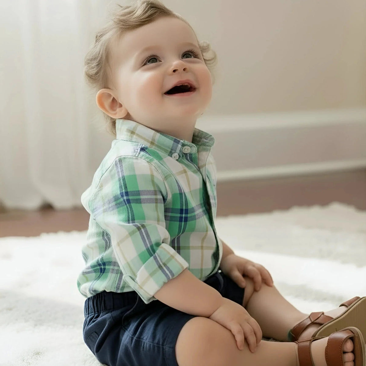 Love Henry Baby Boy's Dress Shirt Romper Love Henry