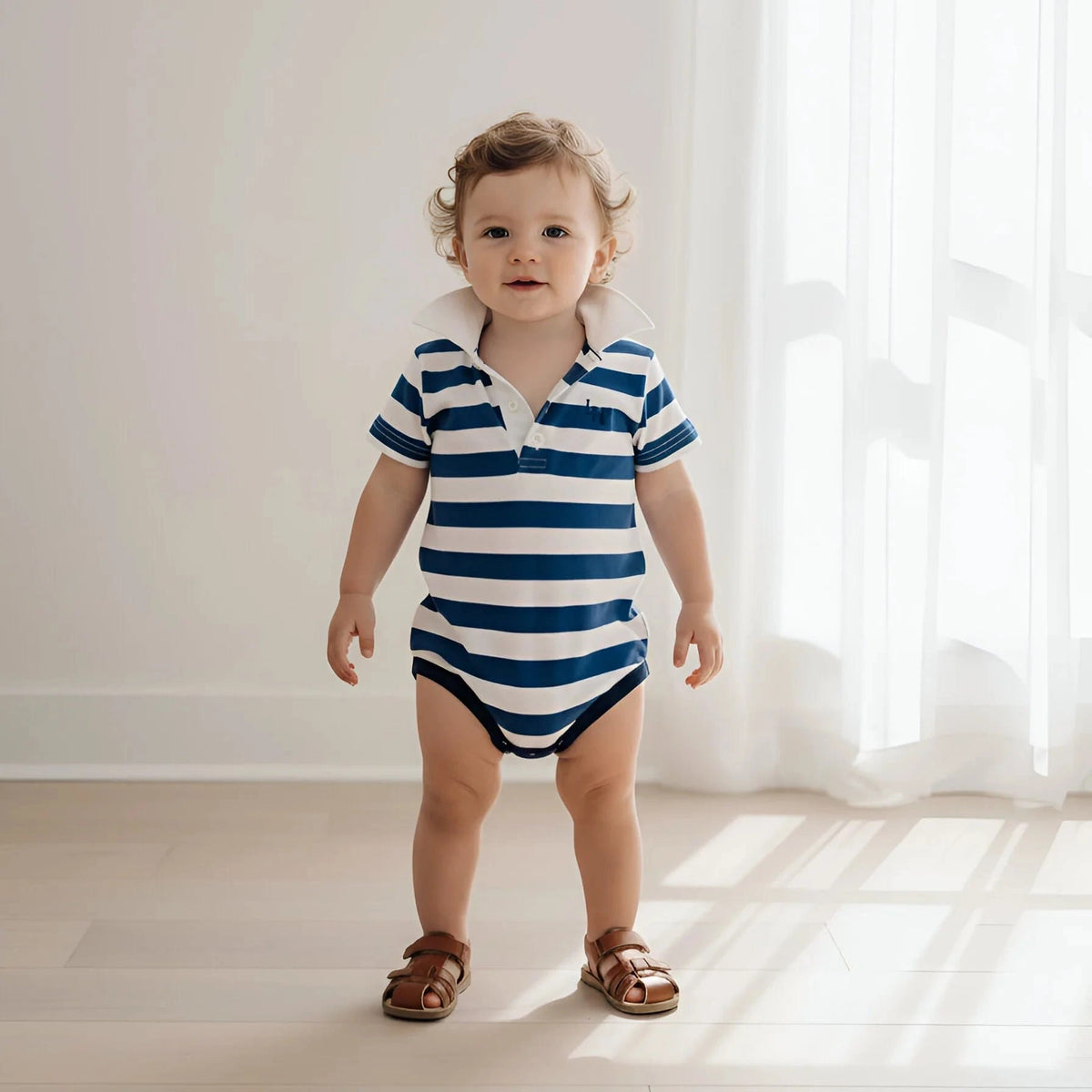 Love Henry Baby Boy's Rugby Polo Romper Love Henry