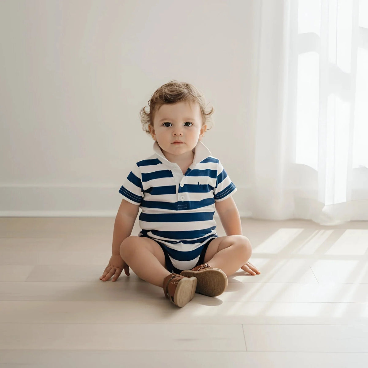 Love Henry Baby Boy's Rugby Polo Romper Love Henry