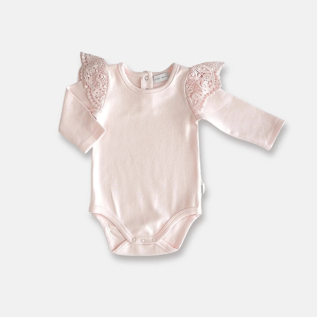 Love Henry Baby Girl's Lace Sleeve Romper Love Henry