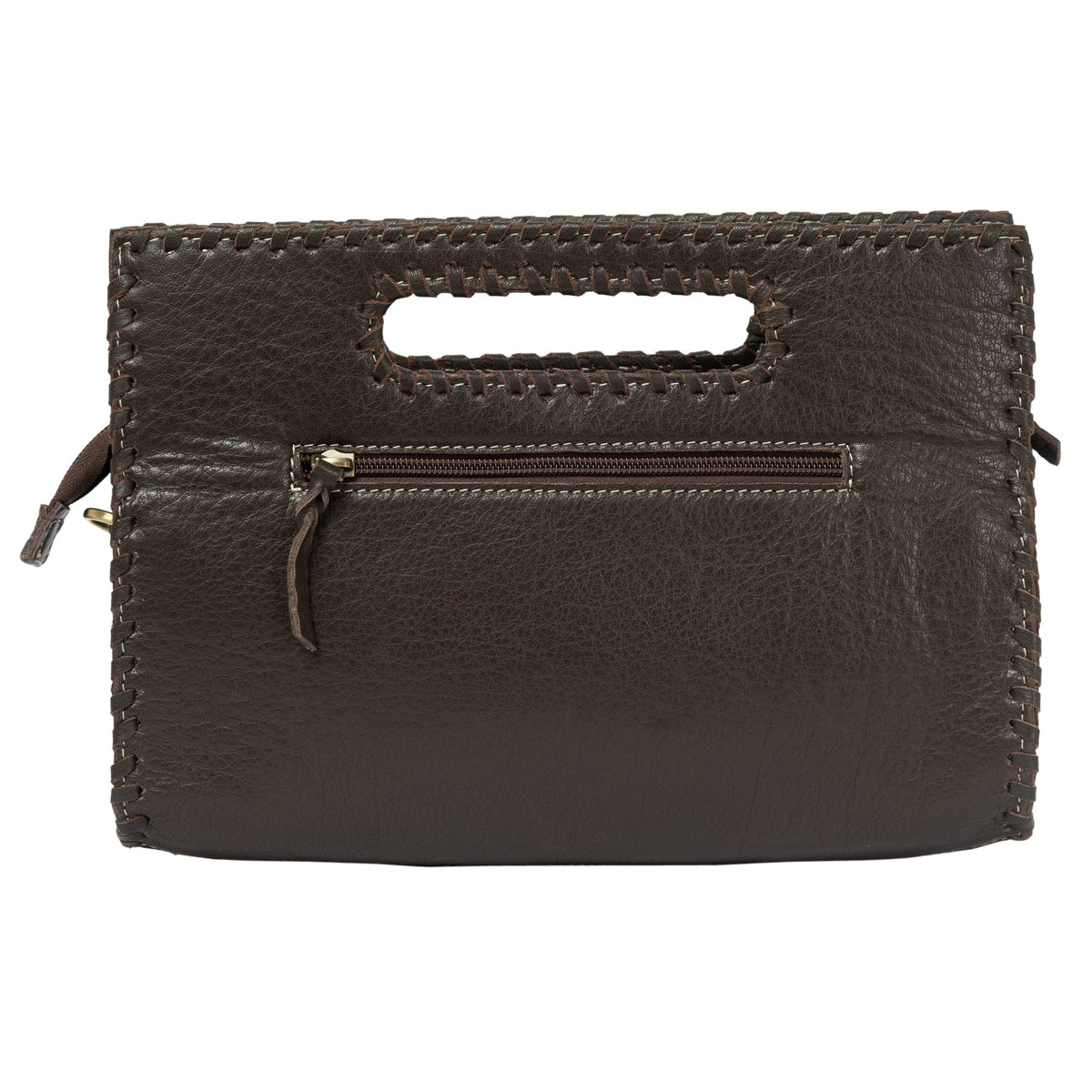 Messina Brown Cowhide Medium Bag with Tooled Cutwork The Design Edge