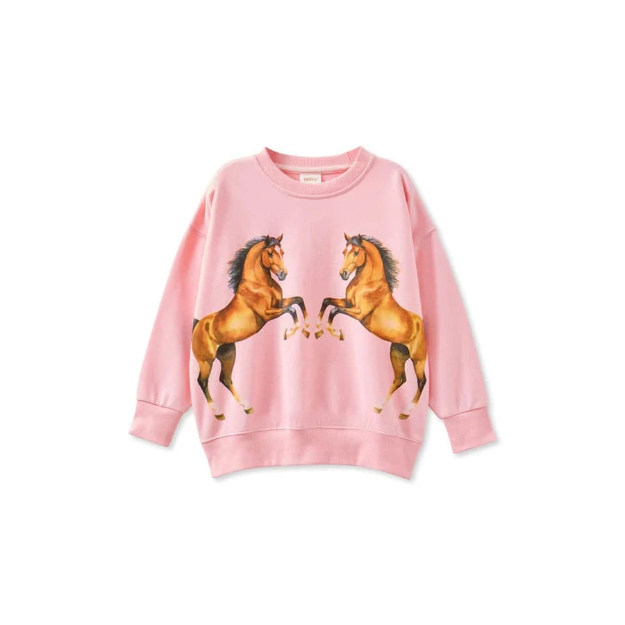 Milky Girl's Dancing Ponies Sweater Milky