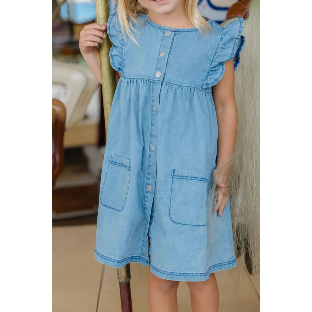 Milky Girl's Denim Frill Dress Milky