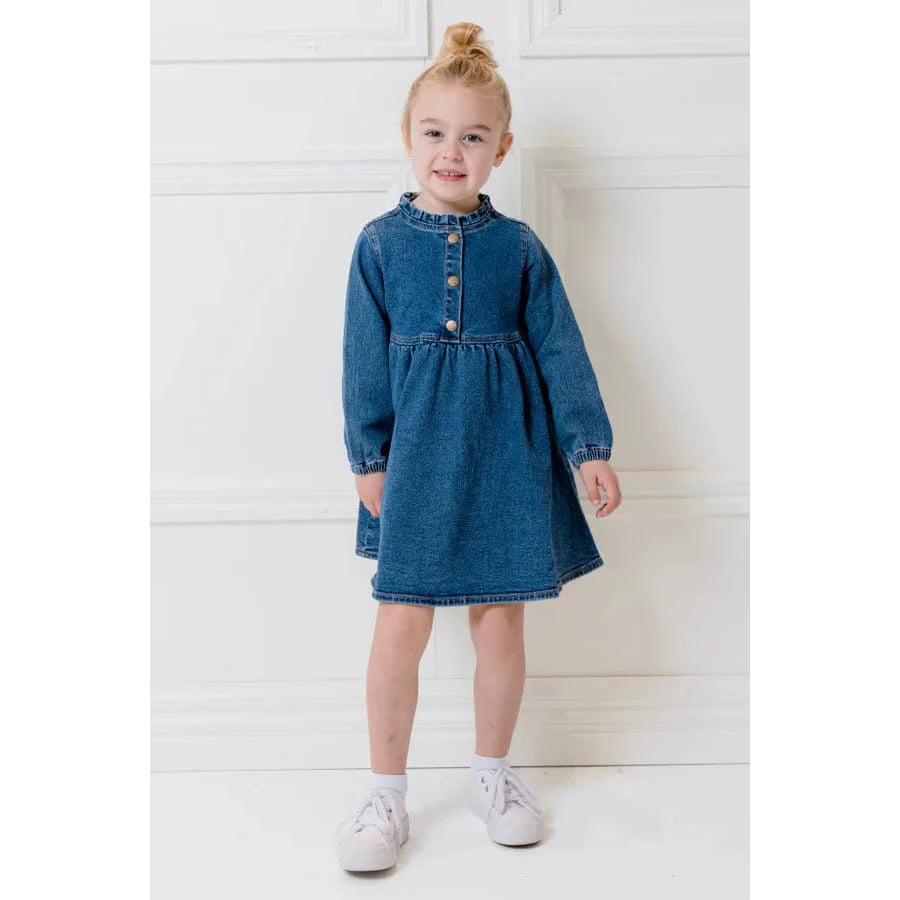 Milky Girl's Mid Wash Denim Dress Milky