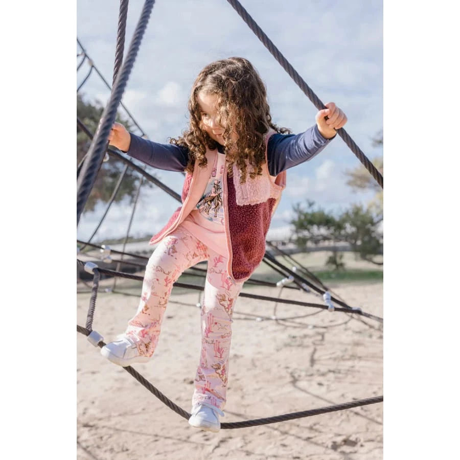 Milky Girl's Rowdy Rider Flared Leggings Milky
