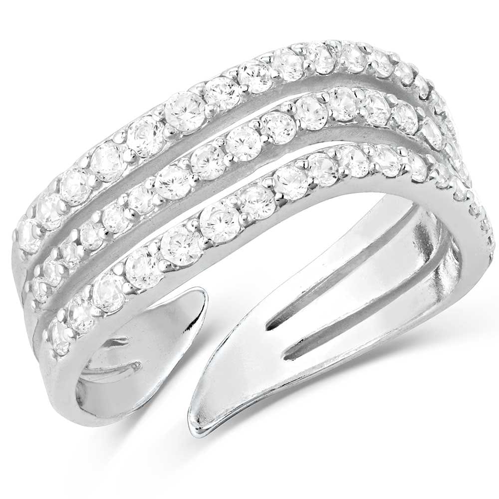 Montana Silversmiths Calm Waters Crystal Open Ring Montana Silversmiths