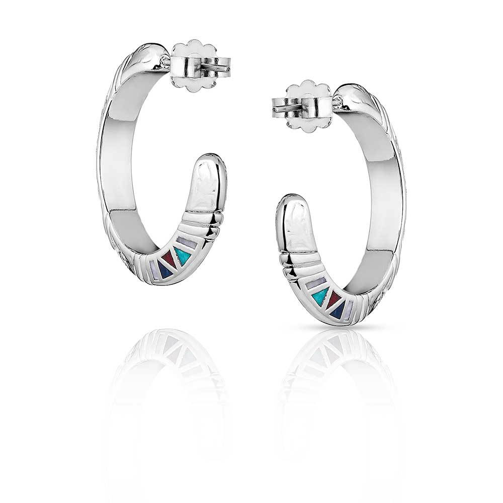 Montana Silversmiths Hidden Mosaic Hoop Earrings Montana Silversmiths