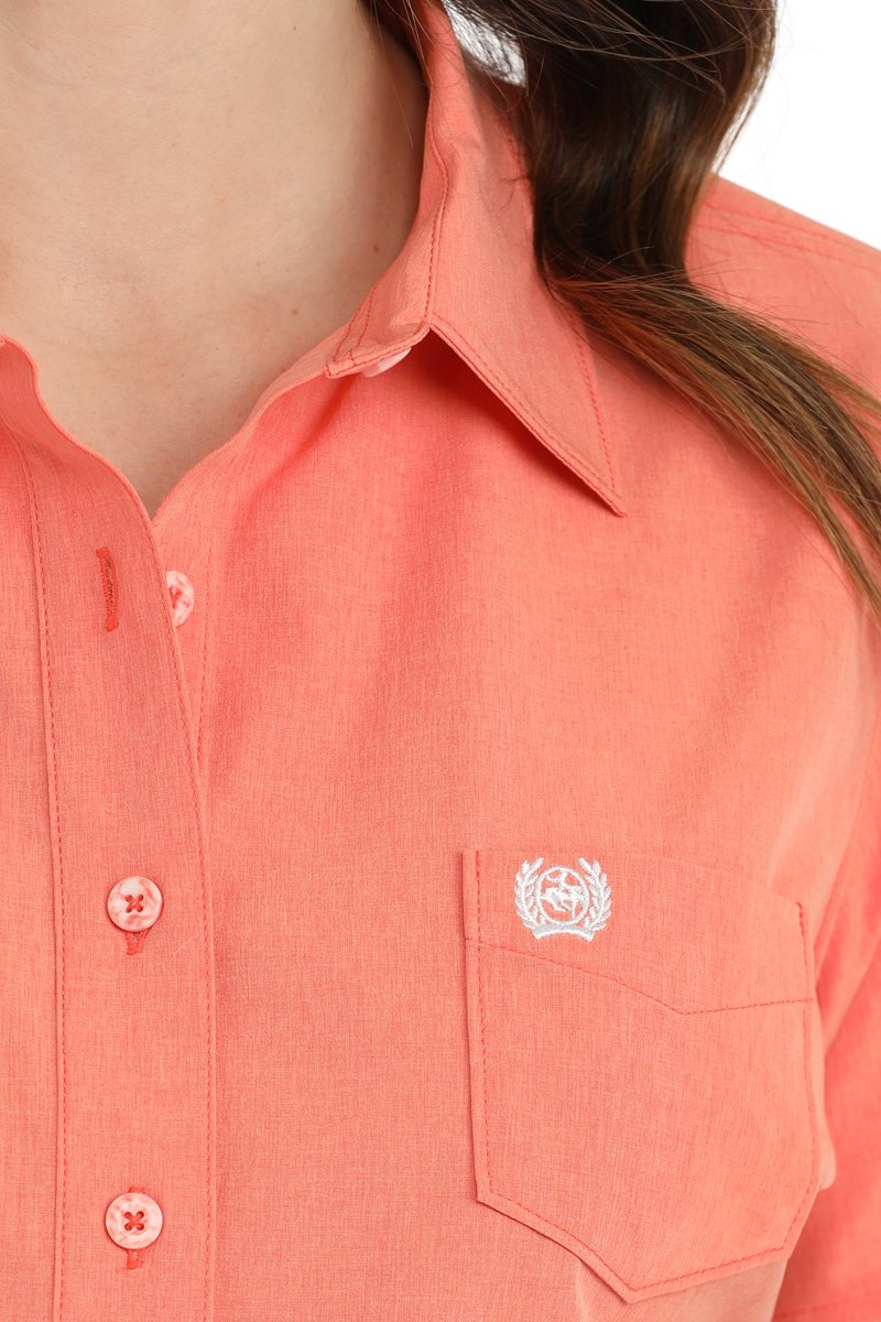 Cinch Women's Solid S/S Western Shirt