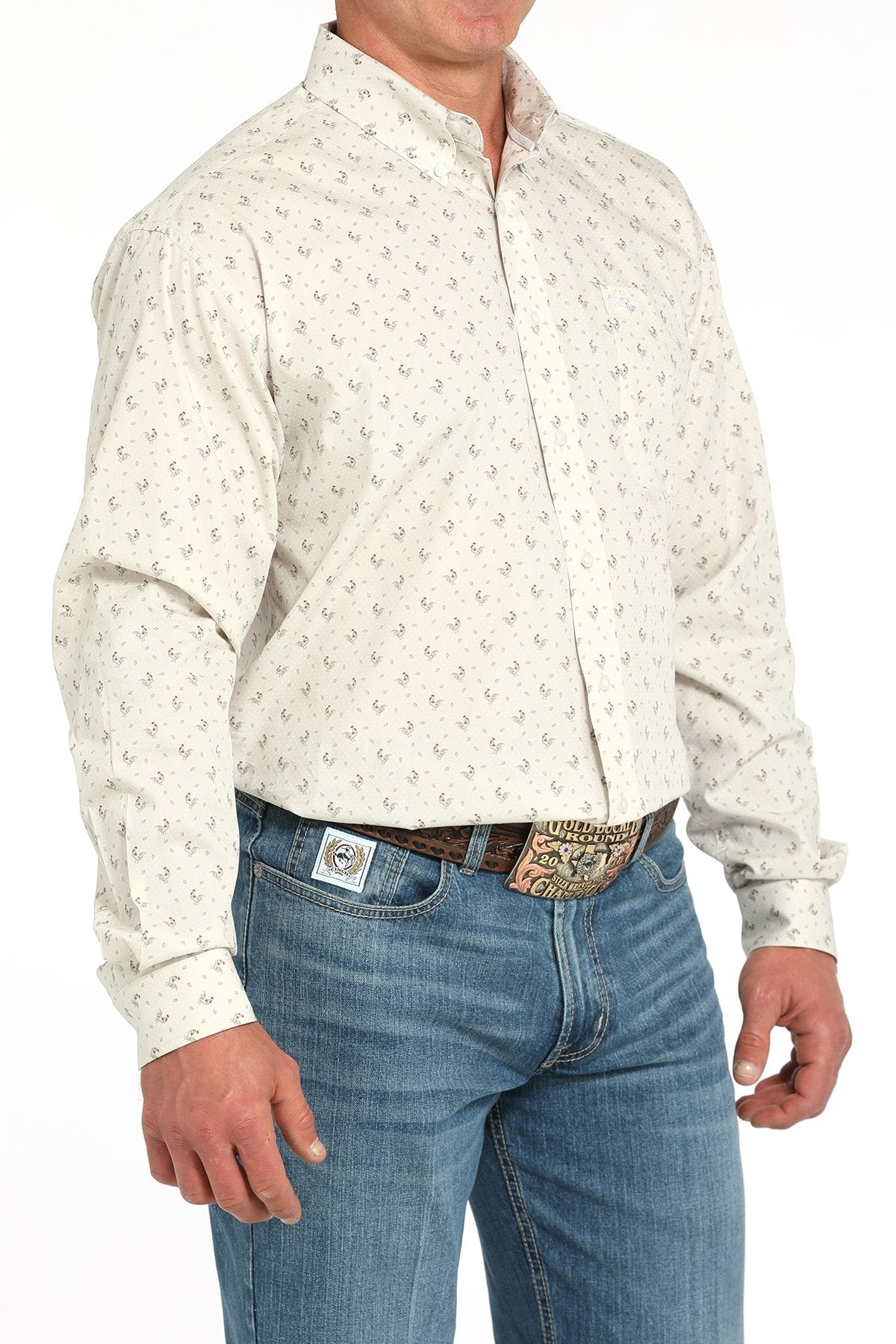 Cinch Men's Rooster Print L/S Western Shirt