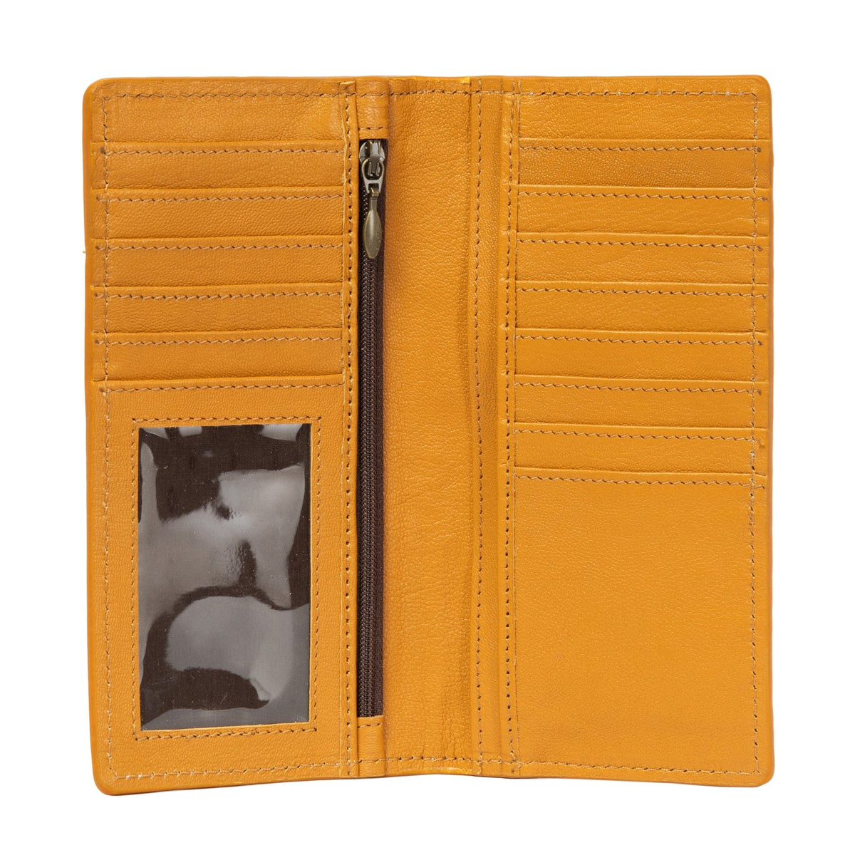 Nancy Tan Tooling Leather Boot Stitch Slim Wallet The Design Edge