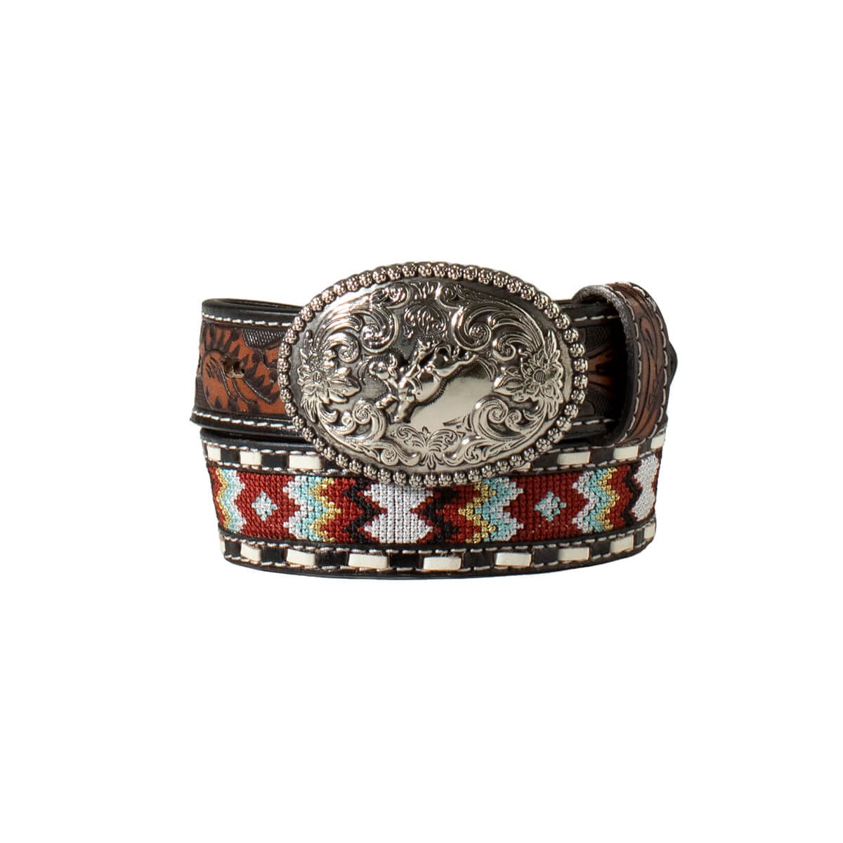 Nocona Boy's Embroidered Inlay Western Belt Nocona