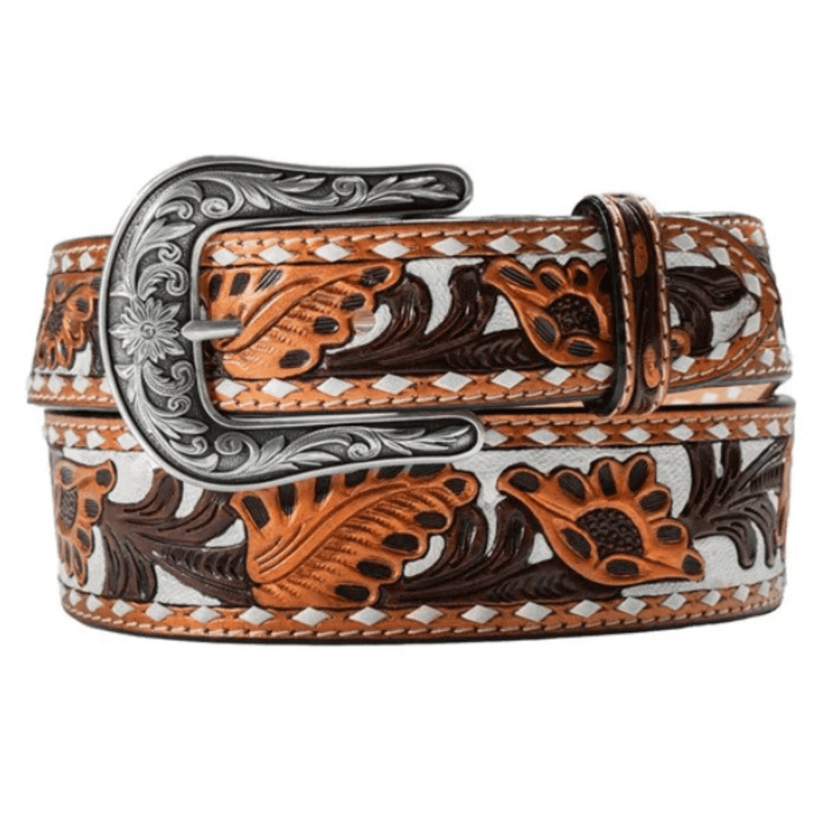 Nocona Ladies Handpainted Flowers Western Belt Nocona