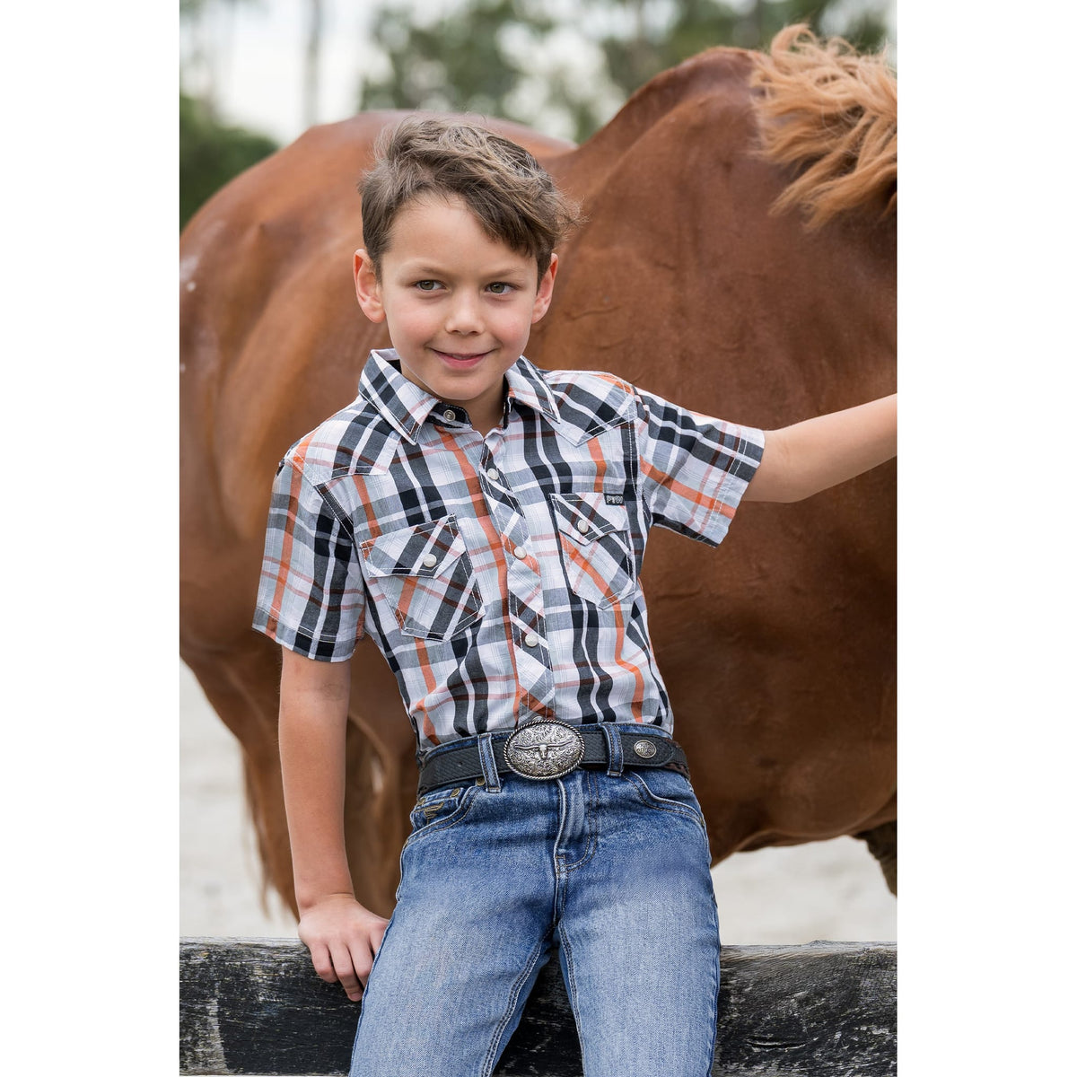 Pure Western Boy's Terry Short Sleeve Shirt Pure Western