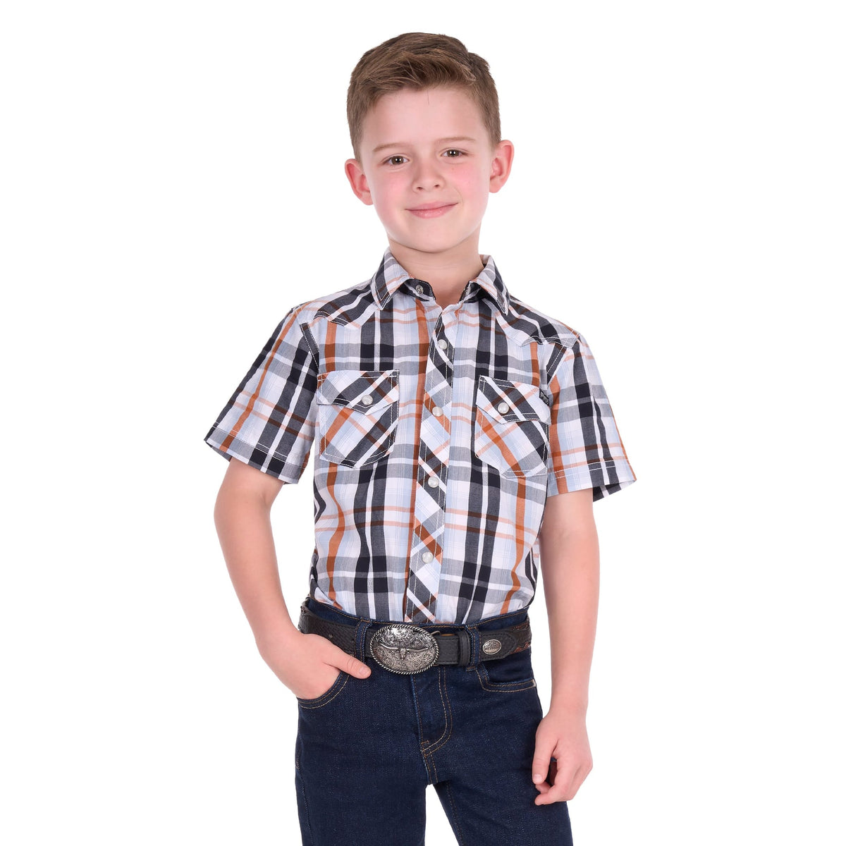 Pure Western Boy's Terry Short Sleeve Shirt Pure Western