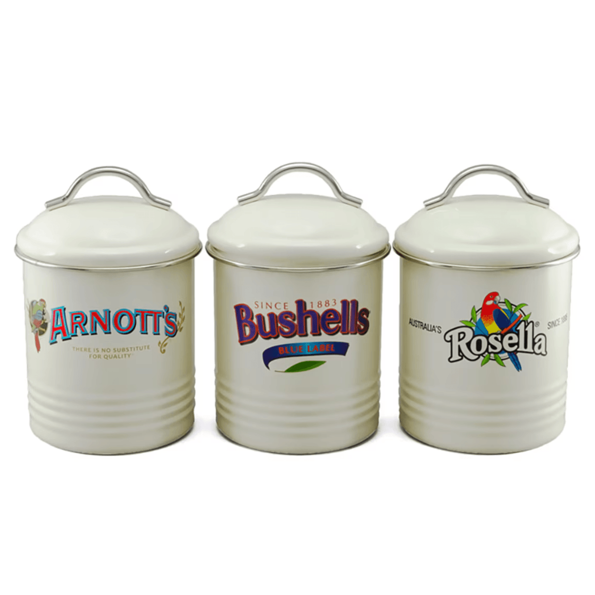 Rojo Arnott's, Bushells &amp; Rosella Canisters-Set of 3 Donaldson Enterprises