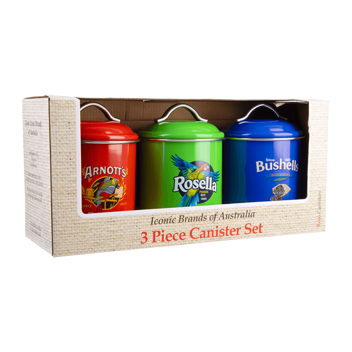 Rojo Arnott's, Bushells & Rosella Canisters-Set of 3 Donaldson Enterprises