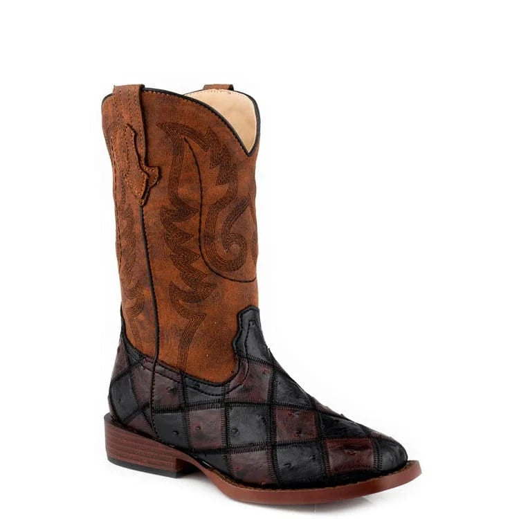 Roper Bird Blocks Kids Western Boot Roper