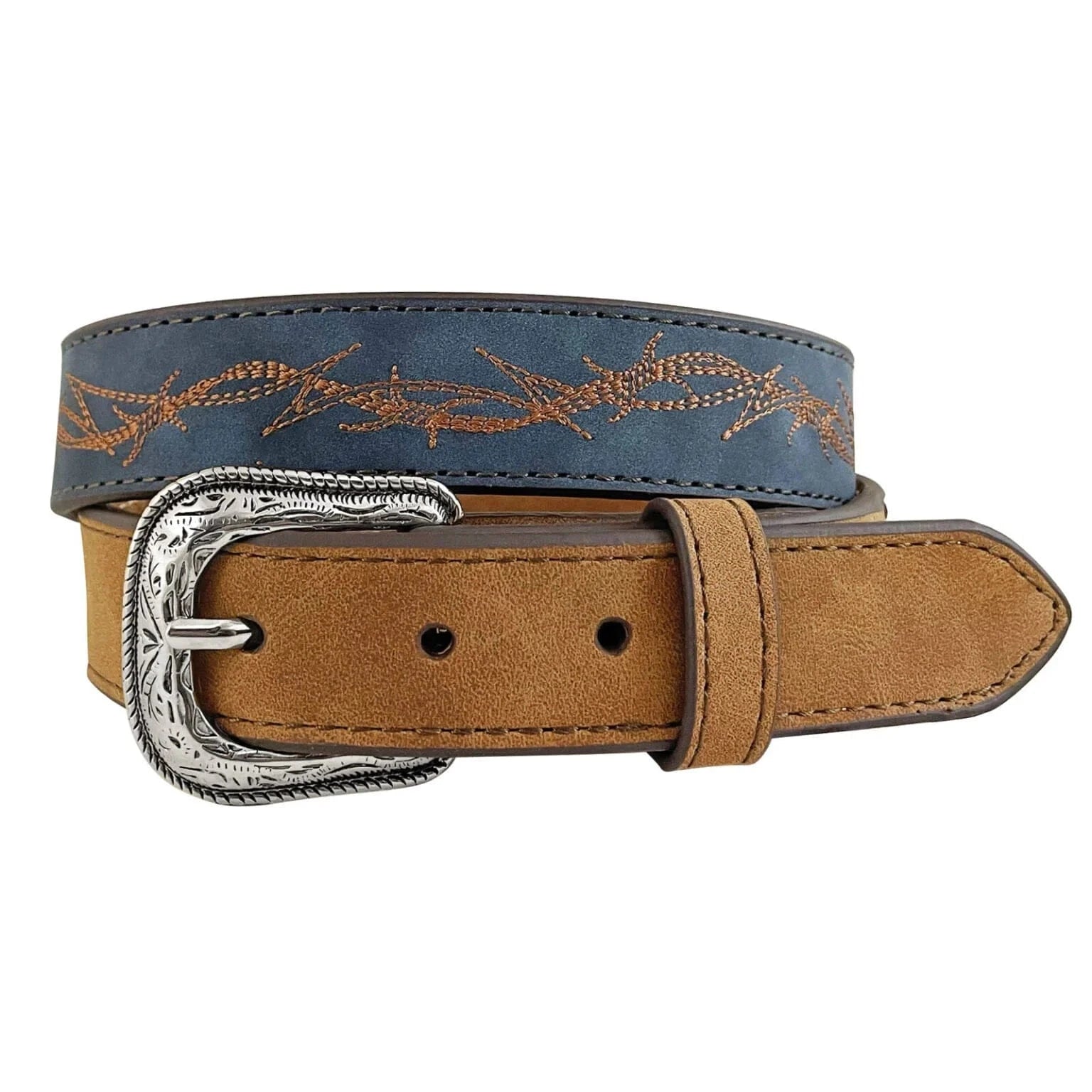 Roper Boy's Genuine Leather Embroidered Barb Wire Belt Roper