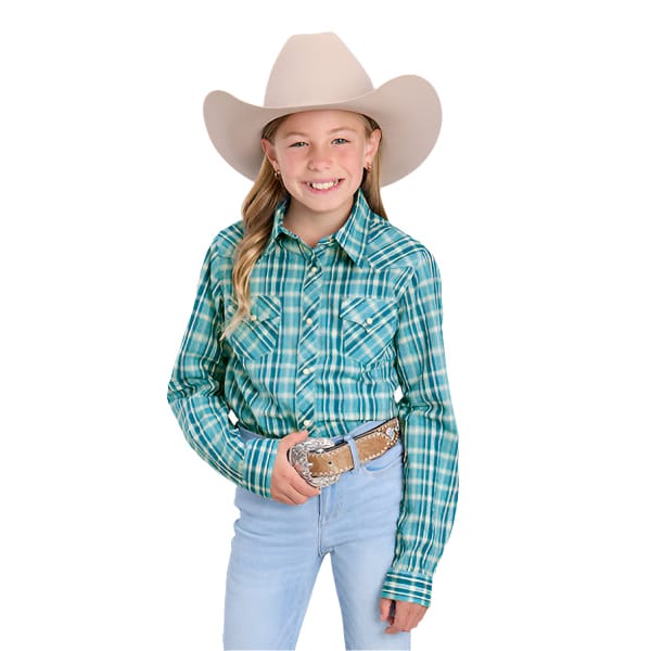 Roper Girl's West Made Long Sleeve Western Shirt Roper